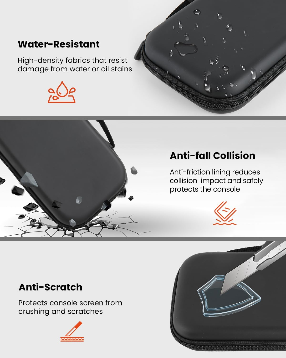 GEEKERA 11-In-1 Case Accessories Bundle for Nintendo Switch 2 - Hard Shell Carrying Case with Screen Protector, Controller Covers, 12 Game Slots, Thumb Grips & More | Travel Case for Switch 2 (Black) image number 3