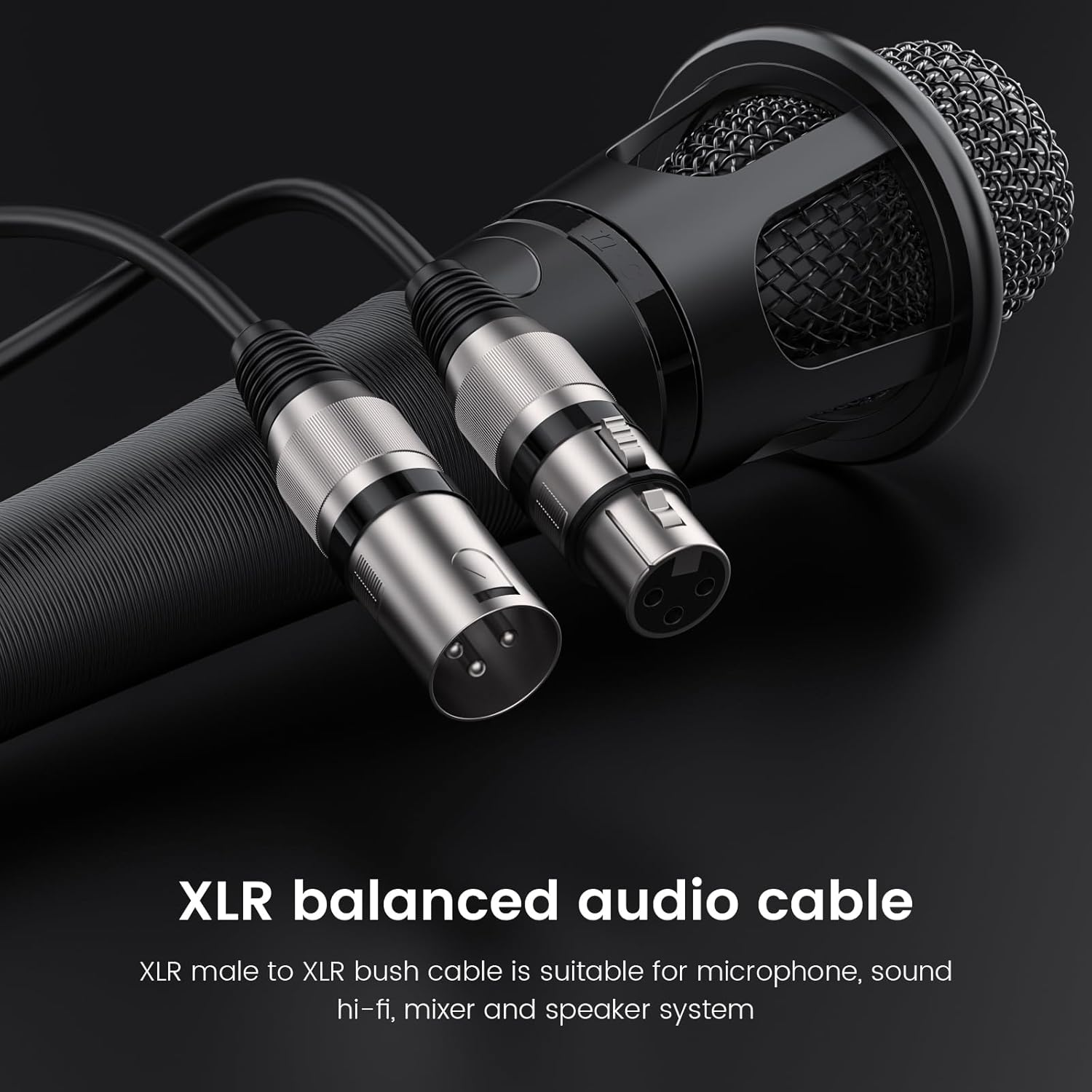 MOSWAG XLR Microphone Cable, Mic Cable 3 Pin Balanced Shielded XLR Cable for Speaker Wire, DJ Equipment, Audio Sound Consoles,Recording Studio,Recording Microphones image number 1