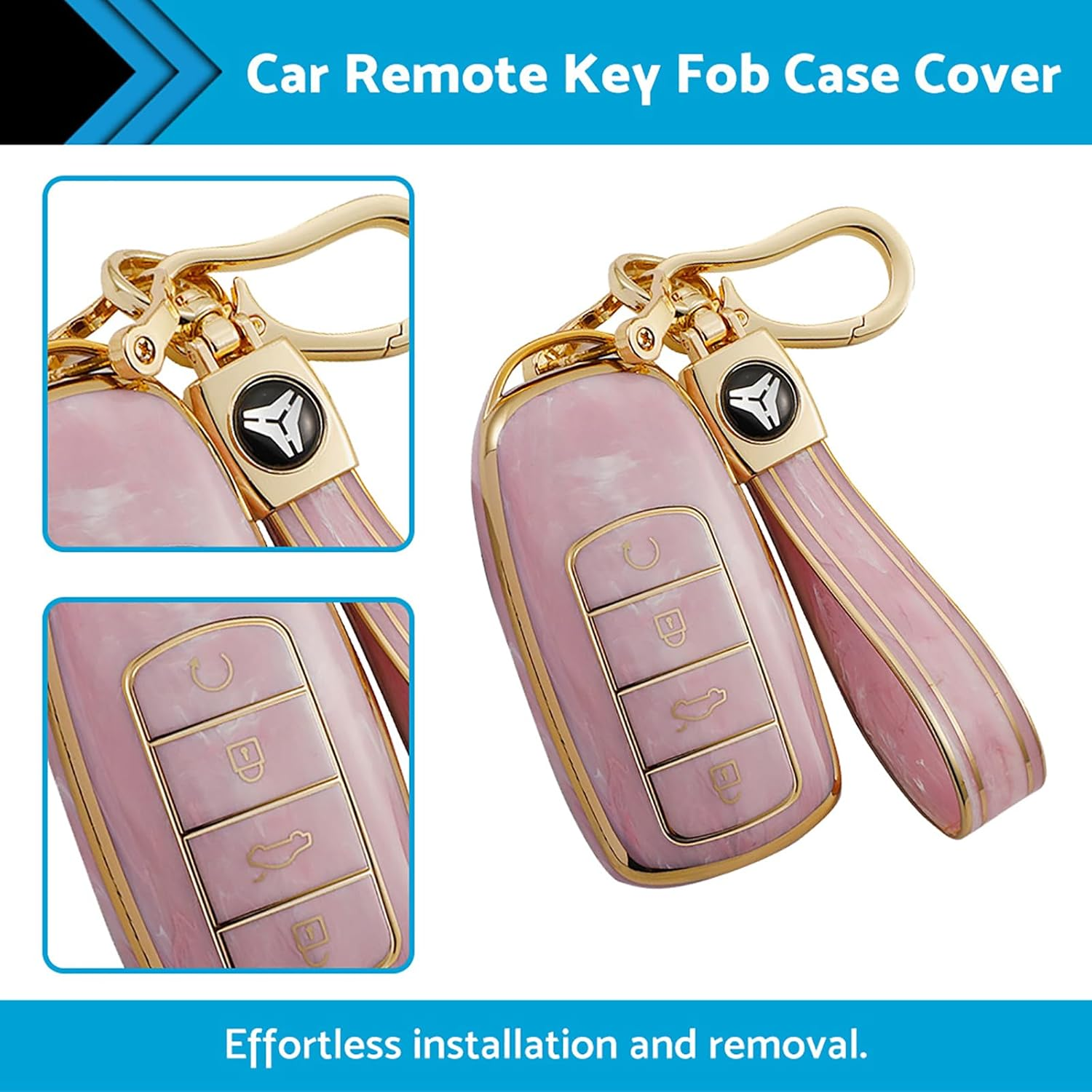 MAX COOL Car Remote Key Fob Case Cover Key Shell Suitable for Chery Omoda 5 TPU Pink image number 2