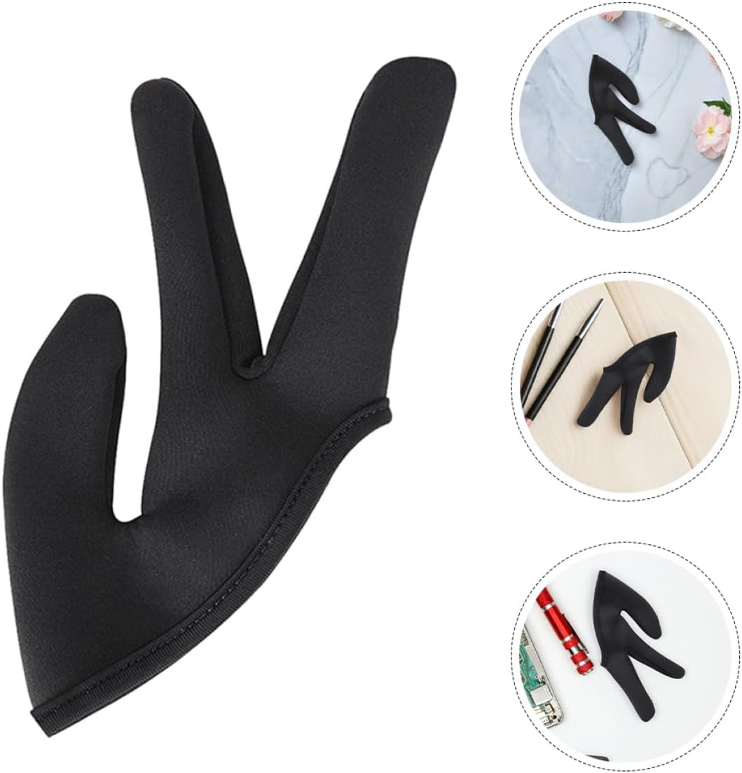 ERINGOGO 2Pcs Heat-Resistant Gloves for Hair Styling Three-Finger Design Black Insulation Gloves for Curling Wand and Straightener Suitable for Professional Hairdressers image number 5