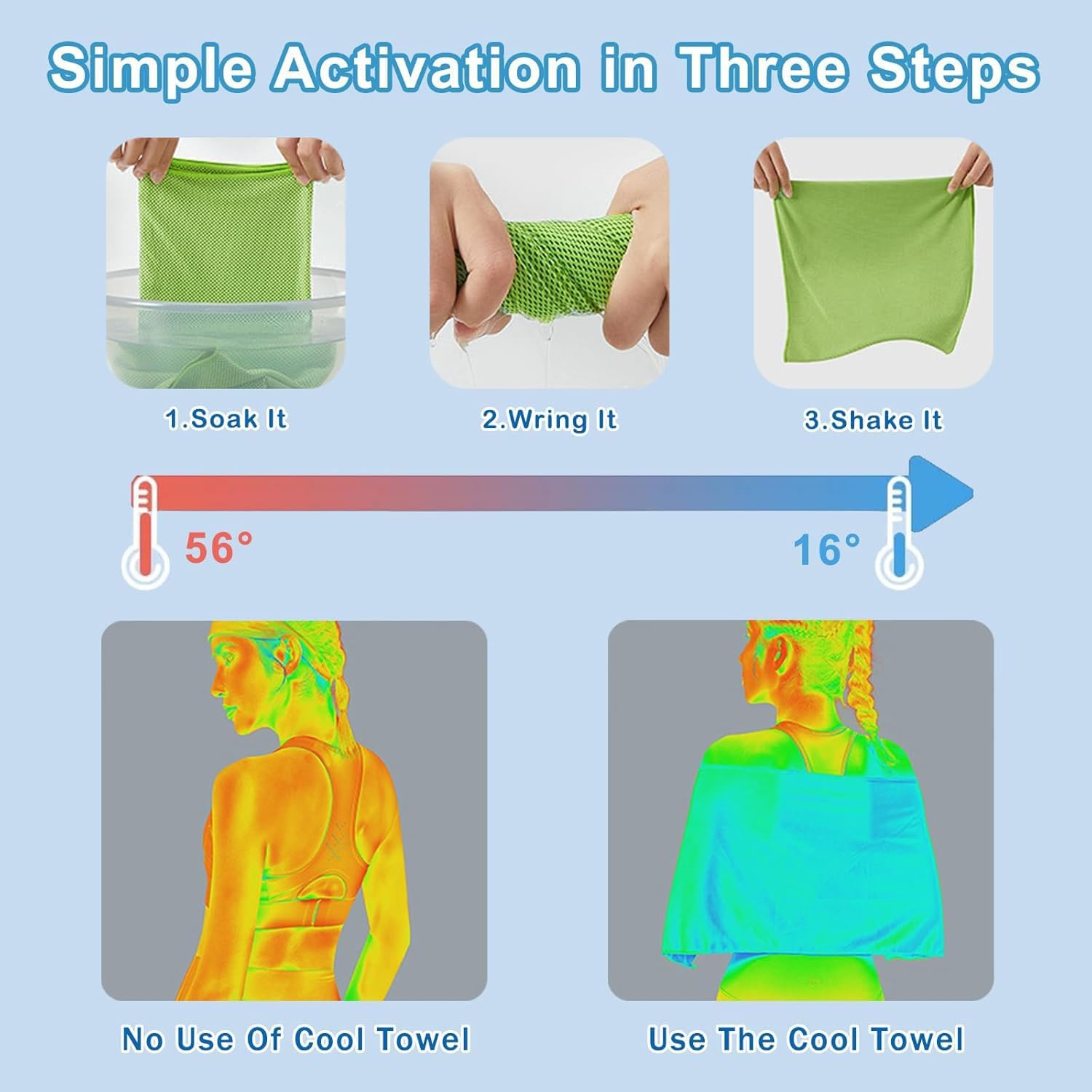 3 Pack Cooling Towels (30&times;80Cm), Microfiber Chilly Towels with Silicone Storage Bag, Soft Breathable Gym Ice Towel for Yoga, Sport, Travel Sweat Towels Fast Drying Lightweight Cooling Neck Wraps