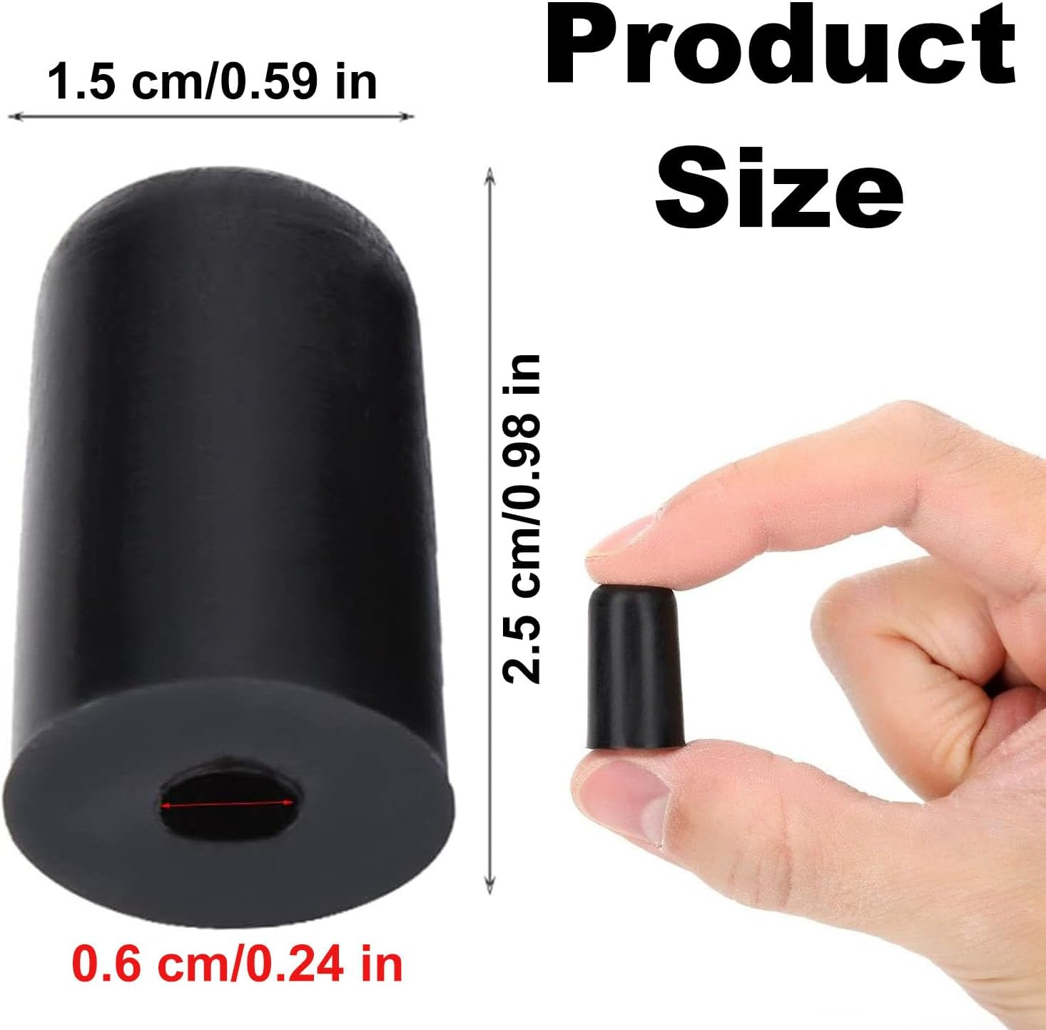 4 Pcs Rubber Tip for Cello Endpin Tip Cap Non-Slip Cap, Instrument Part Replacement, Cello Non-Slip Mat Cello Rubber Tip Floor Protectors, Cello Bass Instrument Accessories Black image number 5