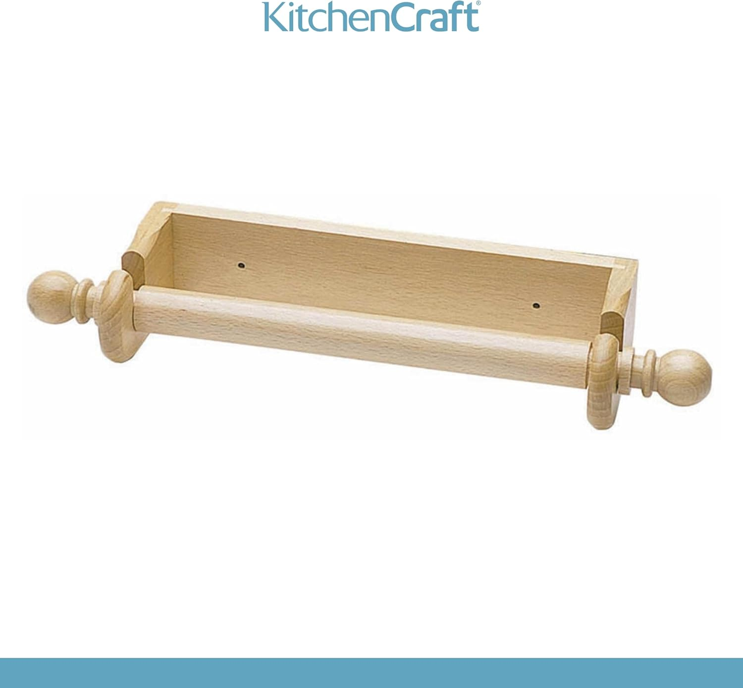 Kitchencraft Wall Mounted Kitchen Roll Holder to Fit 25 Cm Paper Towels, Beechwood, Brown image number 5