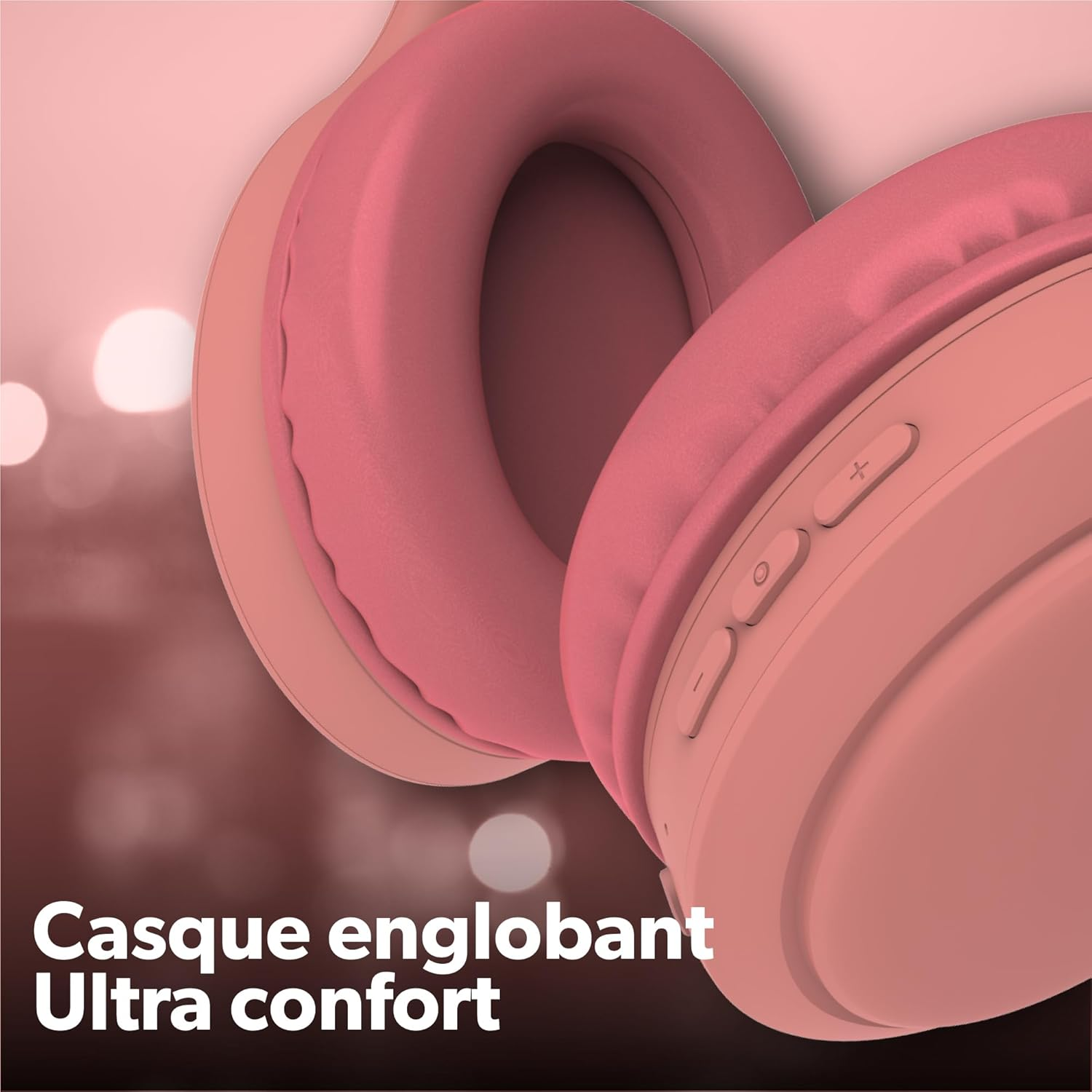 T'NB Wireless Headphones, Foldable Passive Noise Cancelling Headphones with Bluetooth Connection, Stereo Sound with Built-In Microphone, Battery Life up to 30 Hours - Pink image number 2