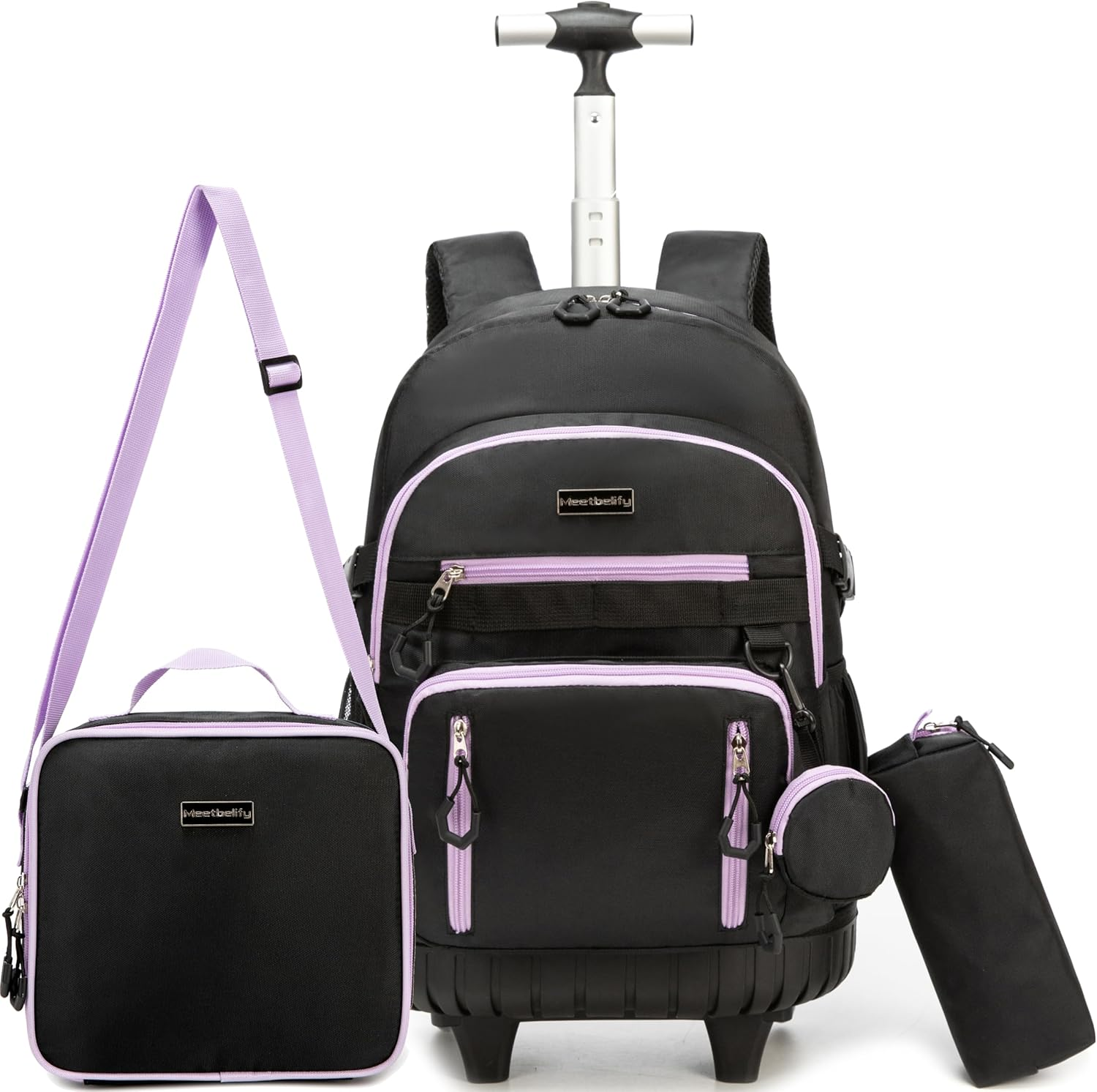 Meetbelify Rolling Backpack for Girls Boys Backpacks with Wheels Kids Carry on Luggage for Girls Boys