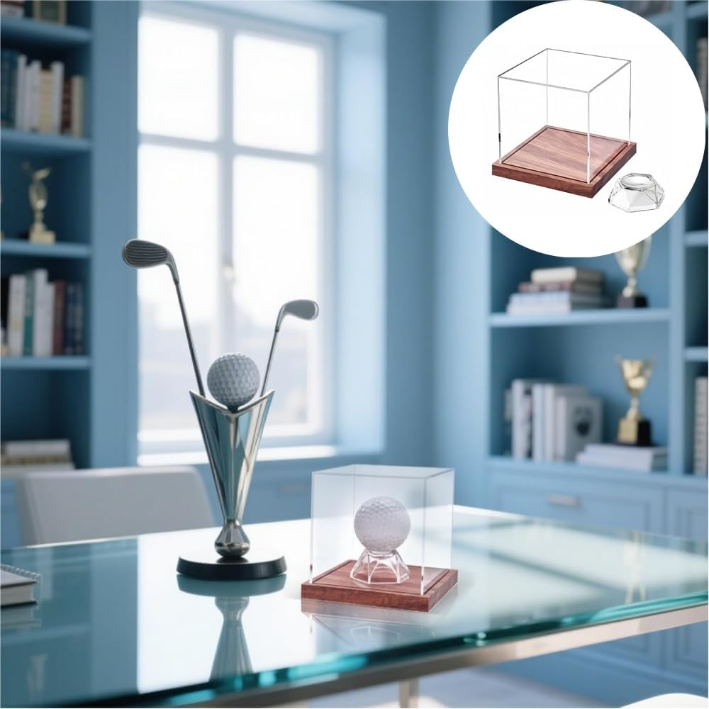 Golf Ball Display Holder,Transparent Golf Ball Organizer Holder | Dustproof Sports Accessories, Square Baseball Storage Case for Study Room Bedroom image number 4