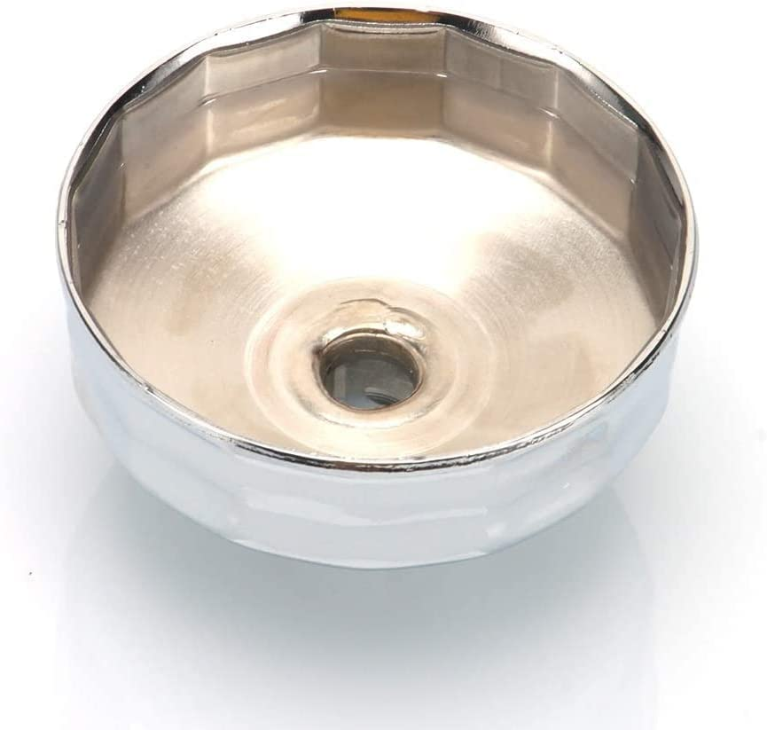 84Mm 14 Flutes Oil Filter Cap Wrench Tool Universal Chrome Plated Steel Oil Filter Removal Tool Compatible with Mercedes Dodge and Jeep 3.0L Diesel Engines(84Mm 14 Flutes) image number 1