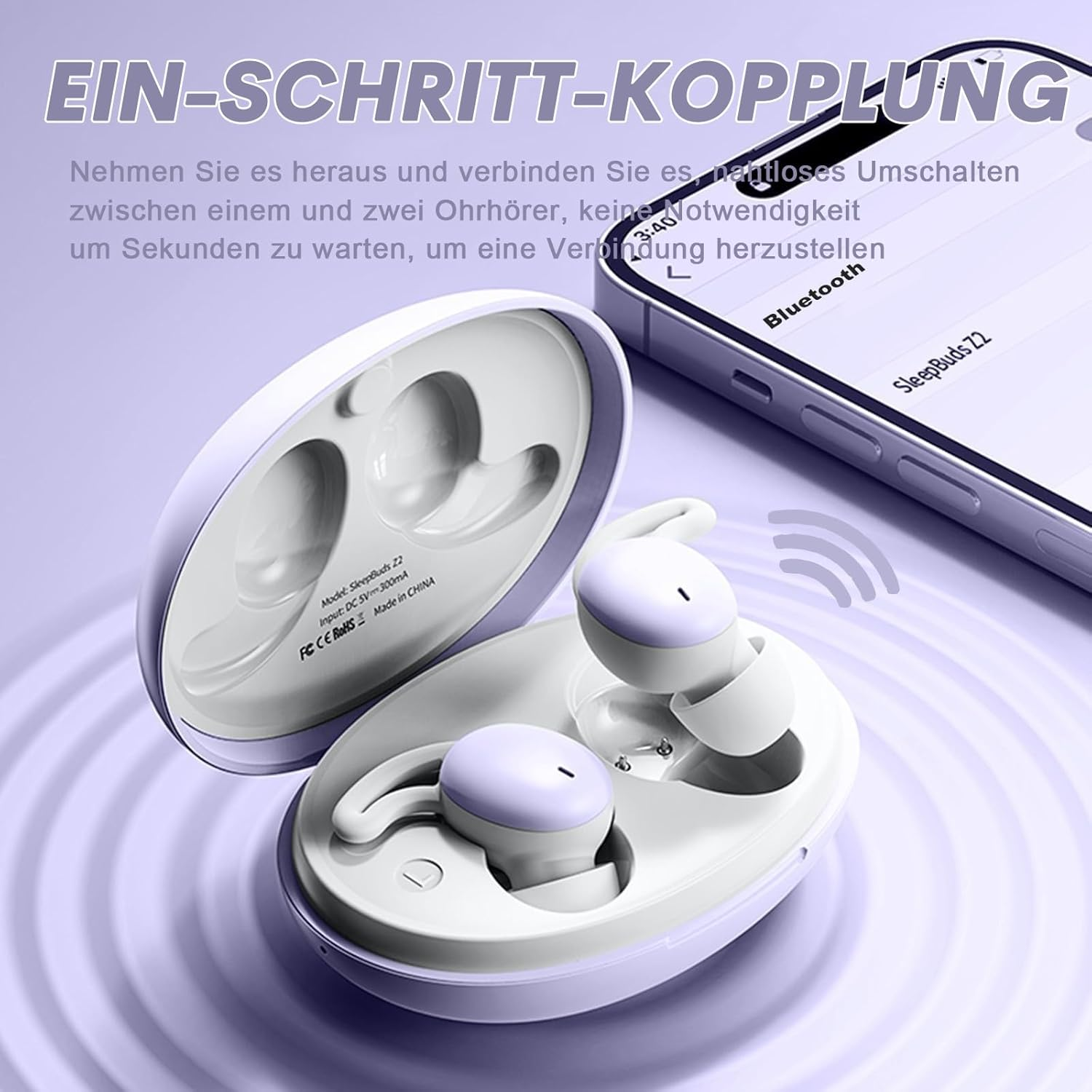 Xmenha Mini Wireless Bluetooth Headphones In-Ear Invisible Smallest Sleep Bluetooth Earphones for Small Ears Side Sleepers Noise Cancelling Headphones Sleep Earbuds Headset for Sleeping image number 5