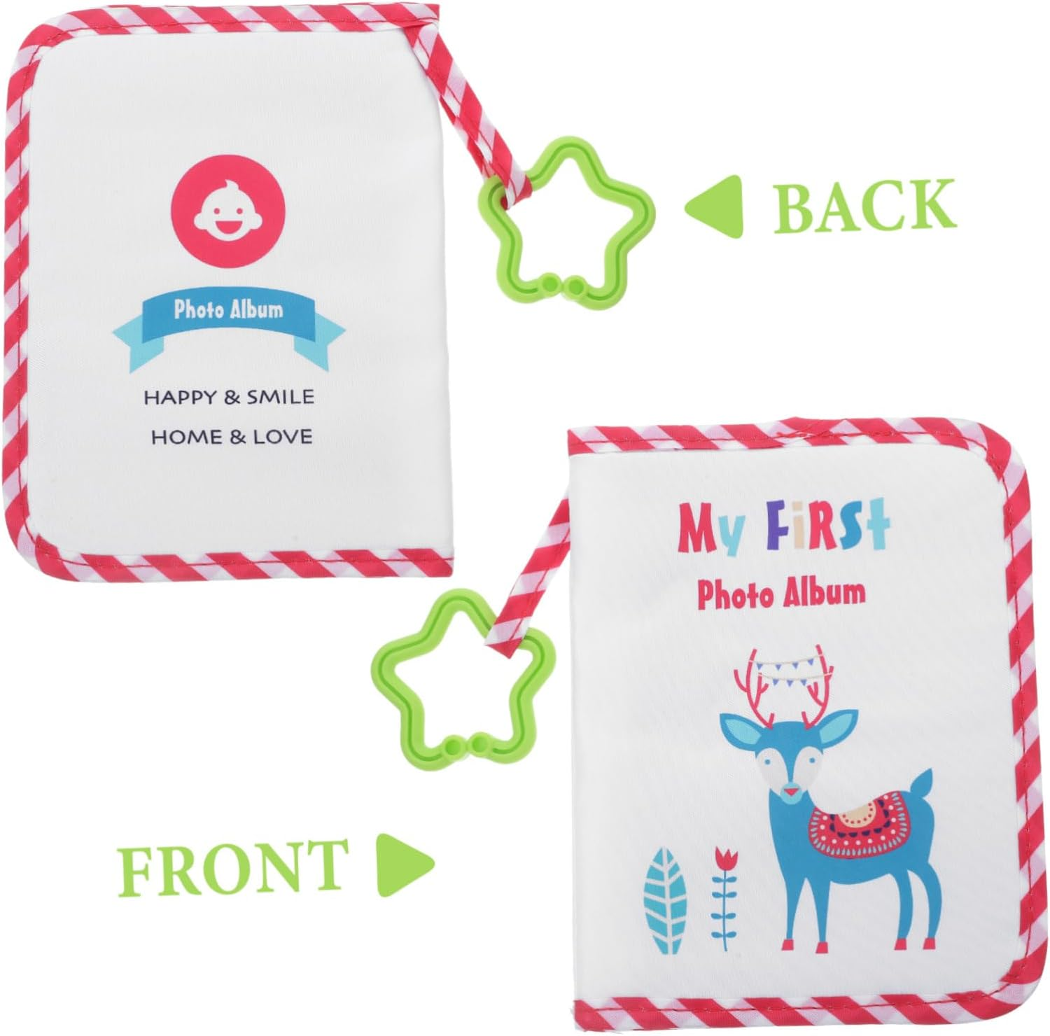 Abaodam Photo Album Boy Girl Keepsake Memory Book Soft Cloth Picture Album for Newborns Record Milestones at Home Party image number 4