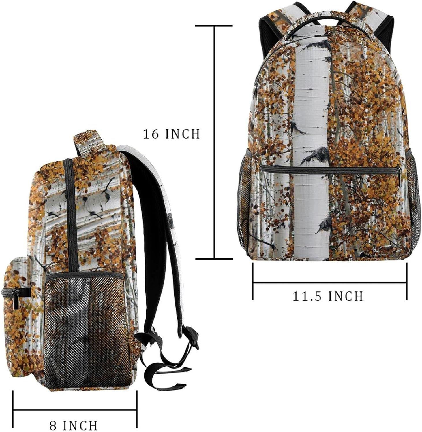 Aspen Tree Forest Nature Autumn Backpack Students Shoulder Bags Travel Bag College School Tote Backpacks image number 1