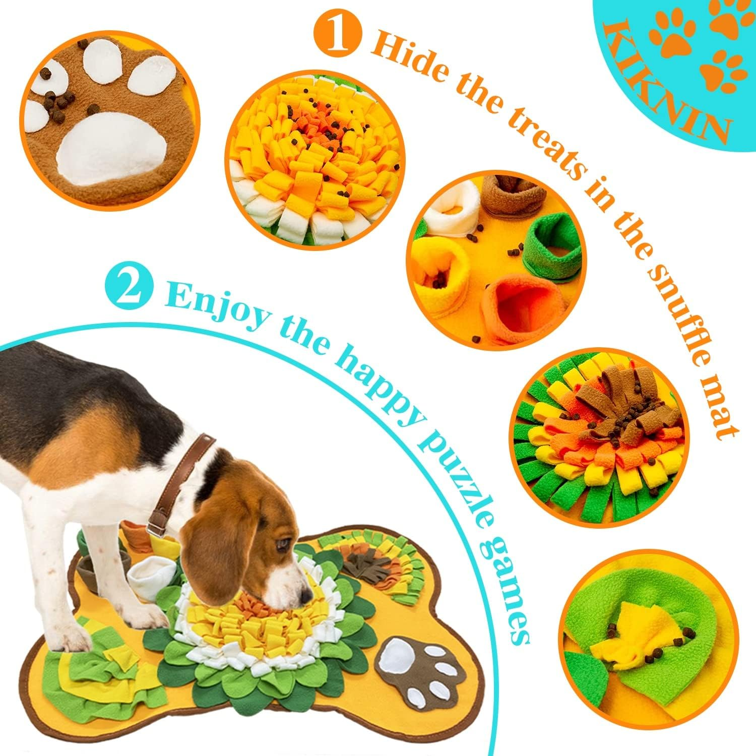 Snuffle Mat for Dogs, 25'' X 17'' Pet Snuffle Mat, Dog Feeding Mat, Sniff Mat Interactive Dog Puzzle Toys, Enrichment Nosework Feed Games for Slow Eating & Encourages Natural Foraging Skills