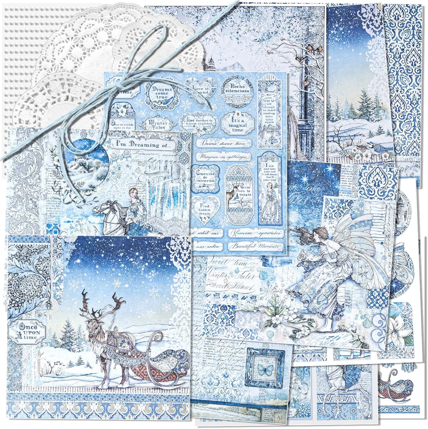 Vintage Pattern Paper Scrapbooking Paper Decorative Paper Decoupage Paper Single-Sided Various Designs No Repeat for Card Making Art and Craft Collage Gift Wrapping DIY Scrapbooking Diary (Spring)