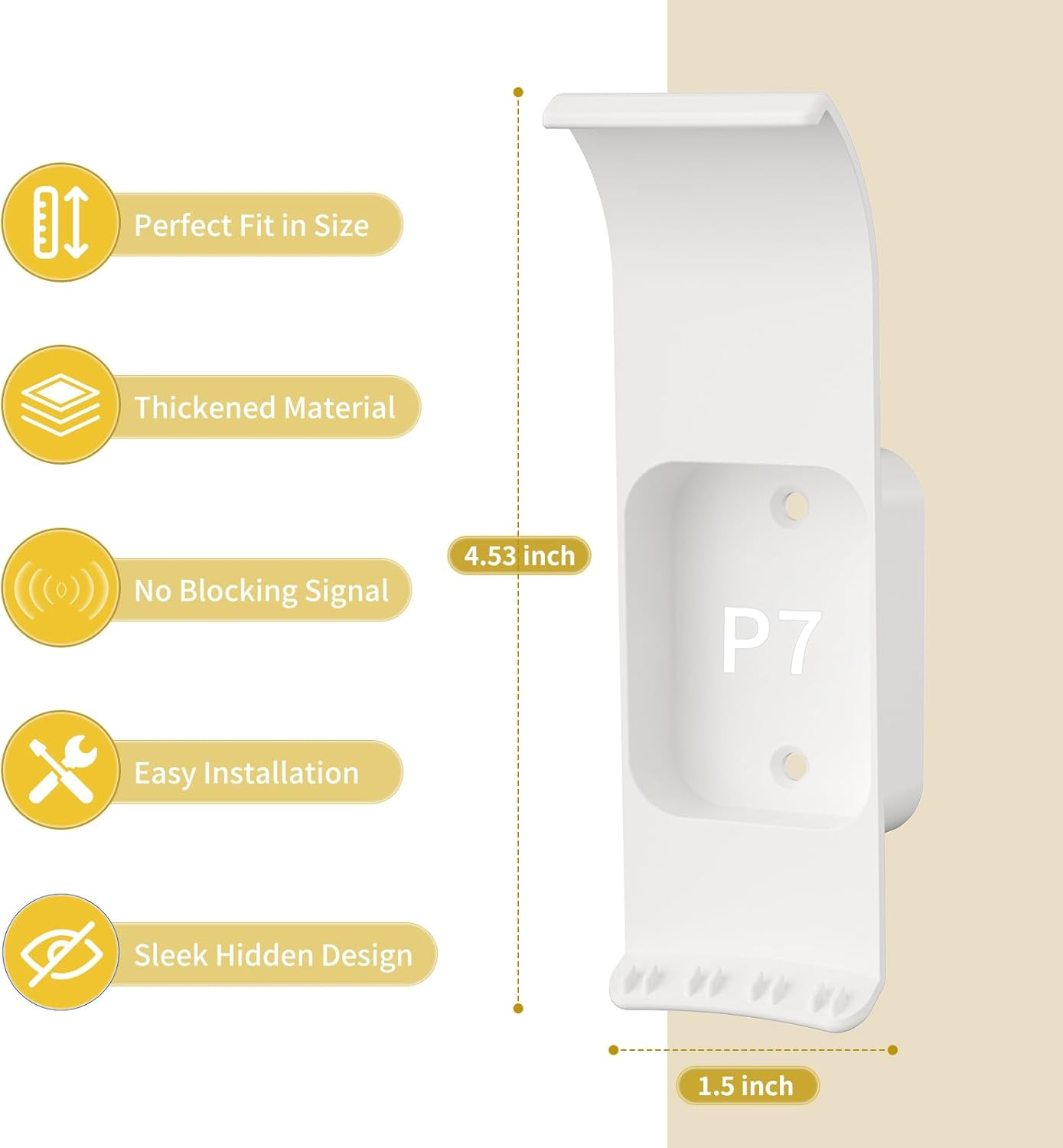 Dunear Eero Pro 7 Wall Mount Bracket (3-Pack), Sturdy ABS Holder with Cable Management, Compatible with Eero Pro 7 Tri-Band Mesh Wi-Fi 7 Router, Space Saving & Easy Installation image number 6