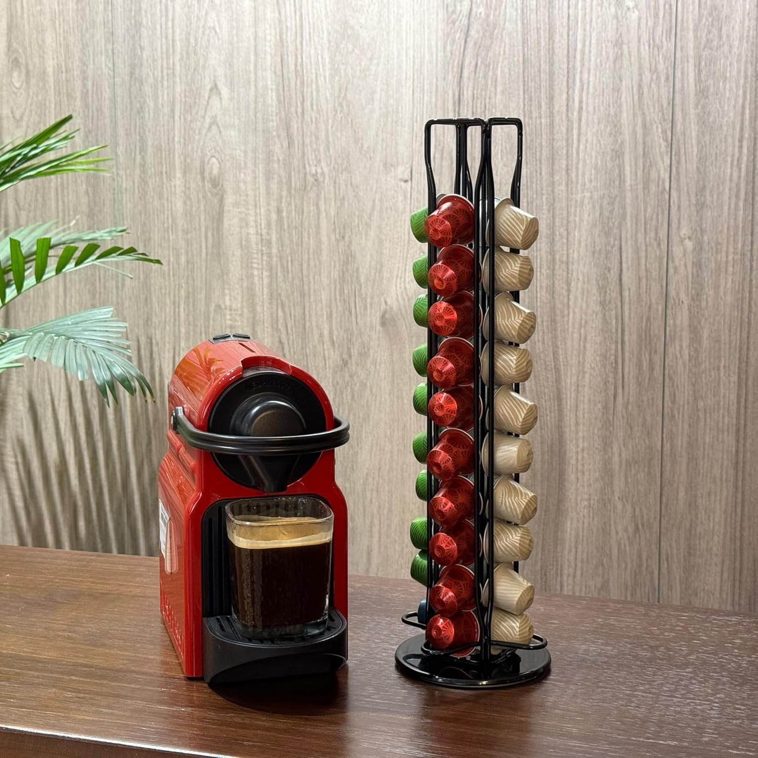 DECORBREW Coffee Pod Storage Holder Stand Kitchen Organizer Compatible with Nespresso Originalline Coffee Capsules Pods Black Stores 40 Pods（Coffee Pods Excluded） image number 4