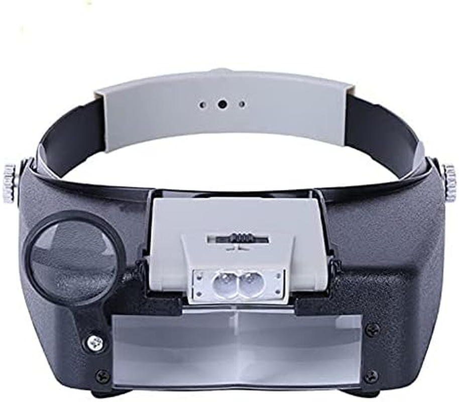 Head Magnifier Jewelers with LED Light Illuminated Helmet Magnifying 1.5X 3X 6.4X 8.3Xtools for Watch Repair, Precision Work Reading Aid