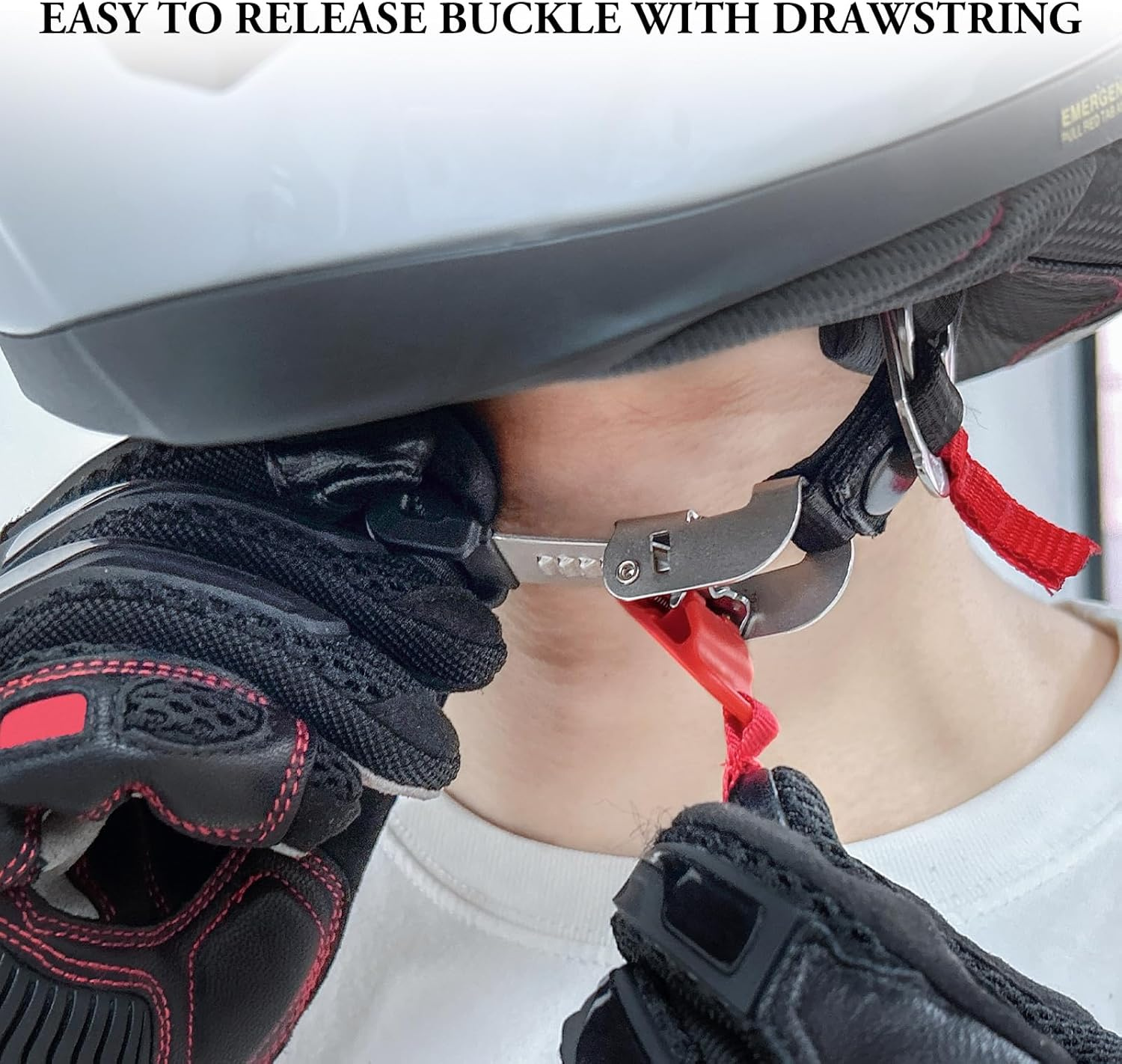 Motorcycle Helmet Quick Release Buckle Kit, Stainless Steel Helmet Chin Strap Adapter, Metal Helmet Quick Release Clip/Lock without Removing Snaps image number 1