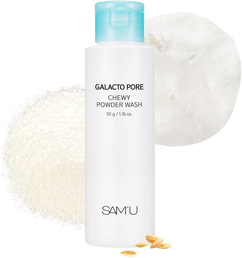 SAM'U Galacto Pore Chewy Powder Wash, Gentle Enzyme Powder Facial Cleanser & Galactomyces Exfoliator for Pores, Korean Skincare for All Skin Types, Face Wash Travel Size, S'More Cleanser 50G image number 4