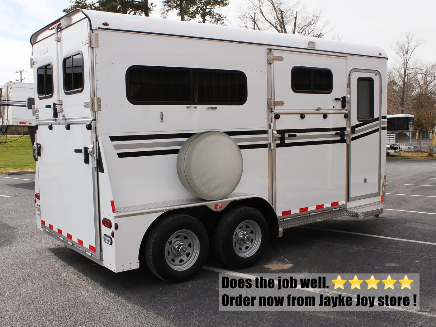 Spare Tire Cover, Gray Wheel Cover Waterproof PVC Leather Dust-Proof Universal Fit for Jeep, Trailer, RV, SUV and Camper (14 Inch) image number 4