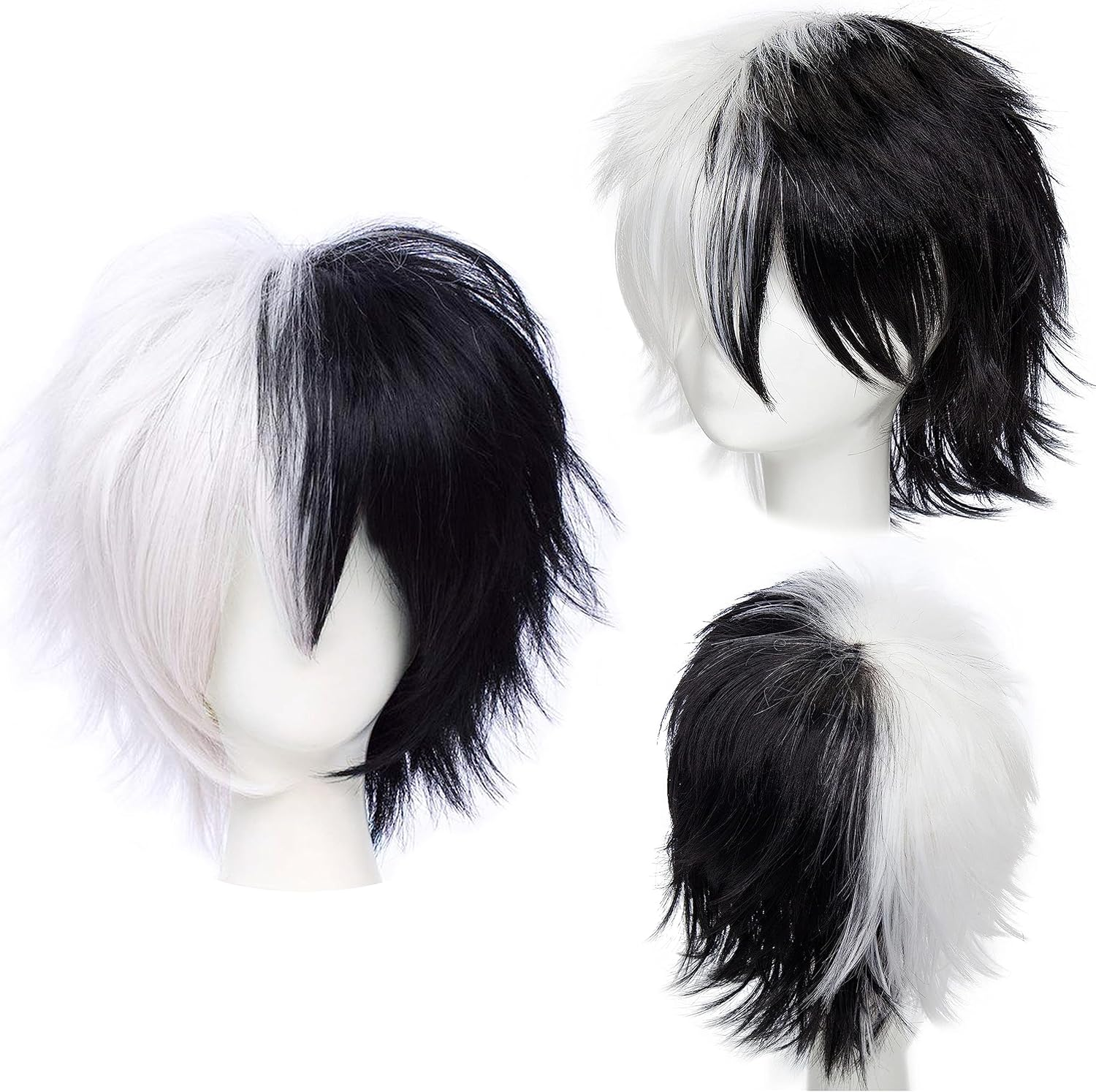 Wig Green Short Anime Wig Cosplay Wig Women Men Children Unisex Synthetic Straight Wigs Halloween Costume Wig Carnival