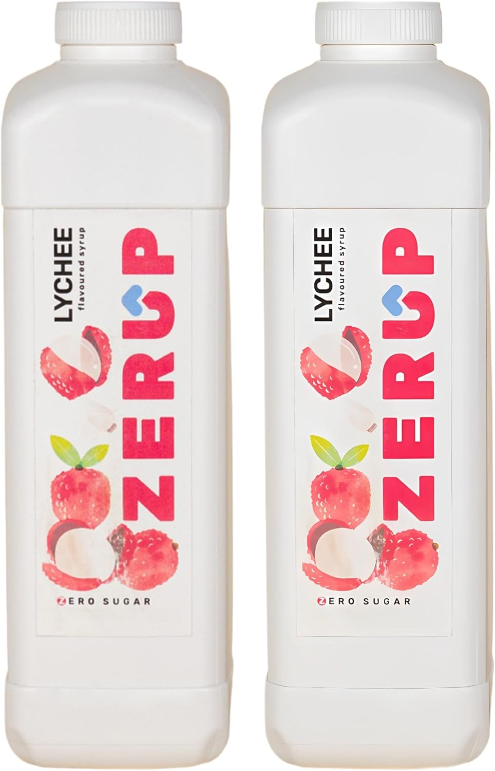 Zerup Zero Sugar Lychee Flavoured Syrup 2 X 1L Bottles, Sugar Free Syrup, Lychee Flavour Drink Mix, Low Calorie Flavourings for Milk Shakes, Cocktails, Teas, Gluten Free, Keto Friendly, Halal image number 1