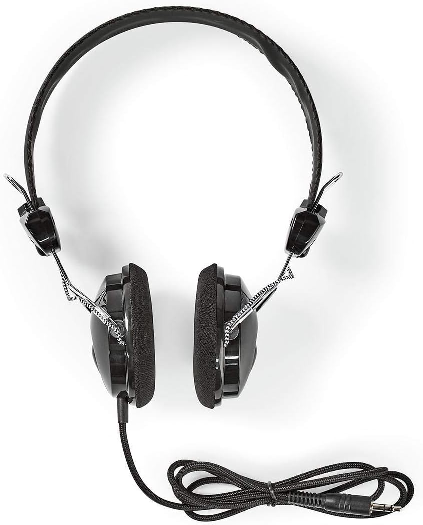 Nedis Wired Headphones Black, On-Ear Headset with 1.1M round Cable & 3.5Mm Input image number 3