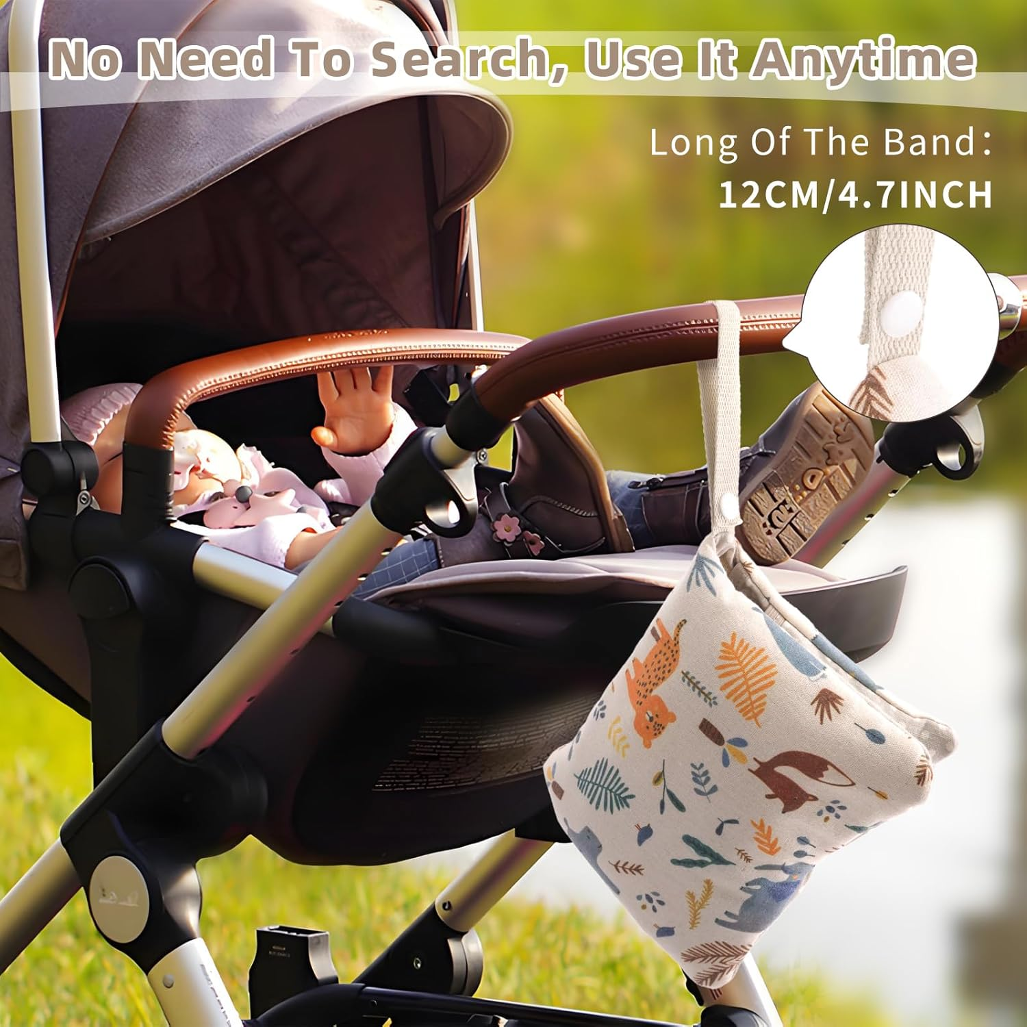 Nappy Bag Organiser and Cosmetic Bag 2-In-1, Nappy Bag for Travel, Small Changing Bag Organiser with Hanging Eyelet, Wet Wipes Bag, Changing Organiser on the Go