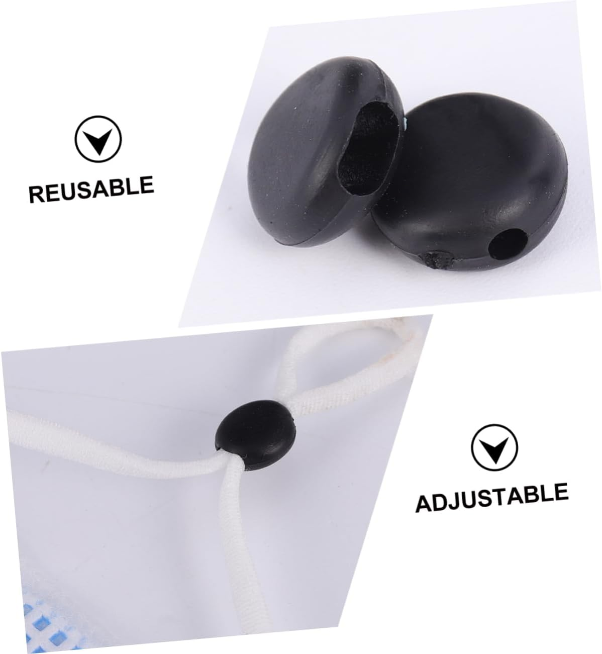 HEATSHAKING 500Pcs Mask Adjustment Buckle Strap String Tightener for Masks Lanyards image number 4