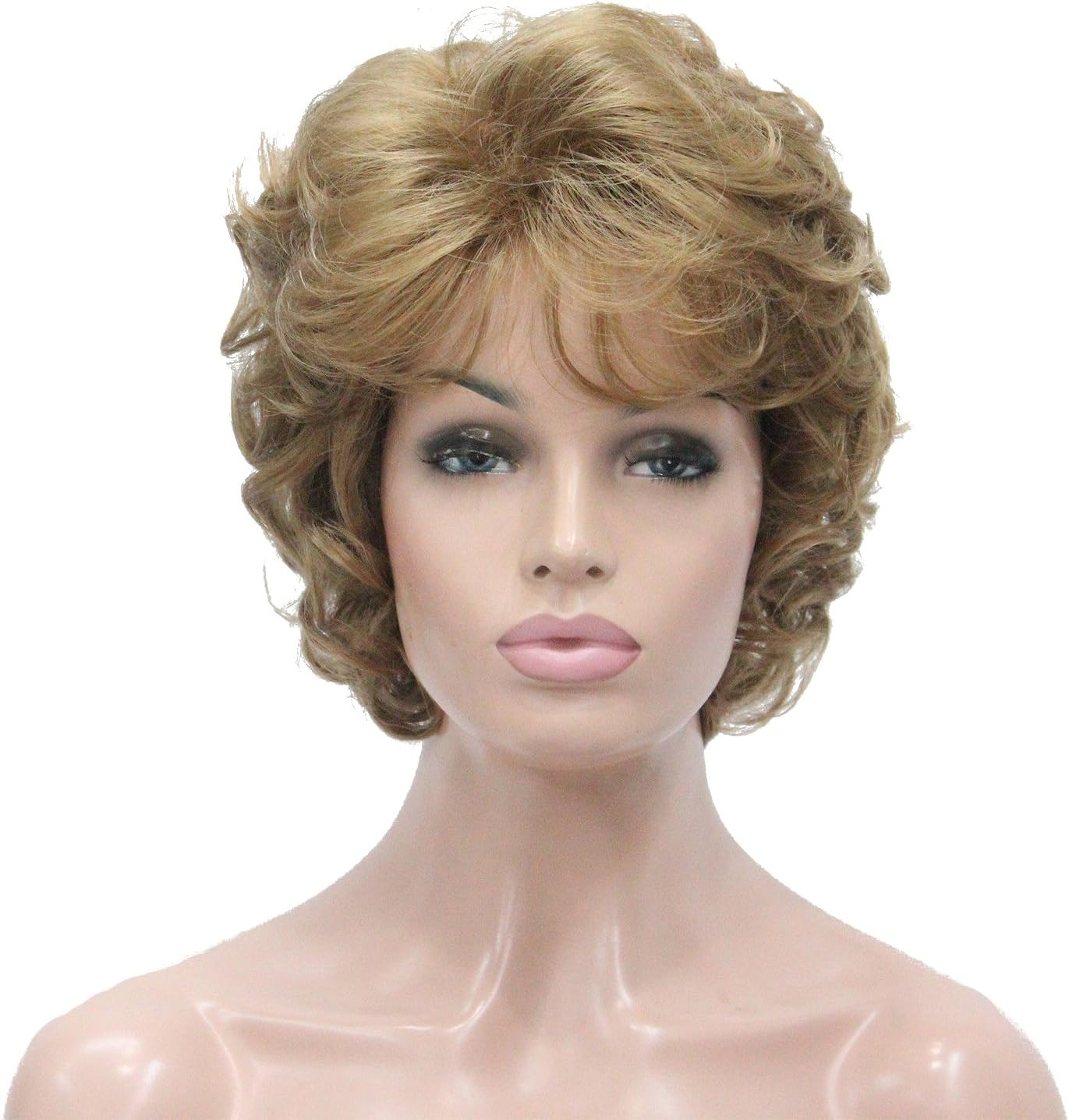 Lydell Women'S Short Wavy Curly Wig Synthetic Hair Full Wig 6 Inches (#4Darkset Brown)