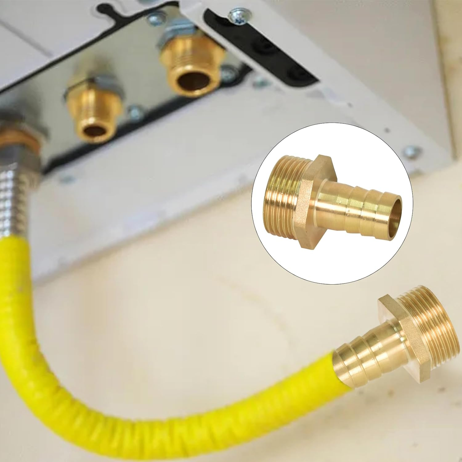 Hose Barb Connector, 1 Inch Male Threaded Tap Connector for Hose Pipe, 19Mm Barbed X G1 Brass Hose Fitting, Connector for Hose Water Pipe Gas Pipe image number 4