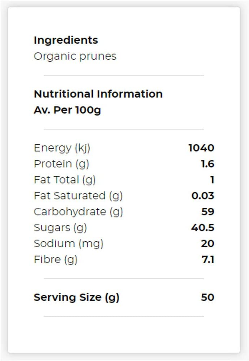 Brooke Kelly Hiltona Organic Prunes 250 G image number 1