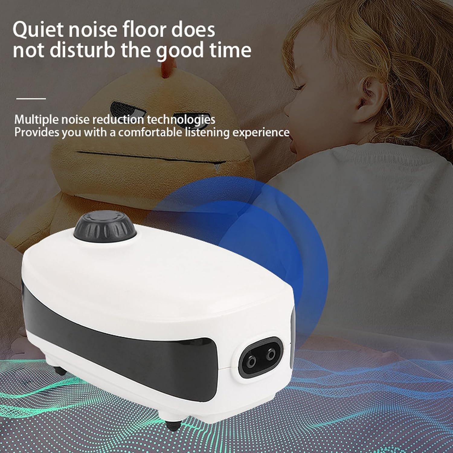 4W Fish Tank Air Pump, 6L/Min Quiet Adjustable Oxgen Pump, Powerful Aquarium Air Pump Aquarium Bubbler with All Accessories(Air Stone,Tubing Silicone,Check Valves) for 1-600L Fish and Turtle Tank image number 4