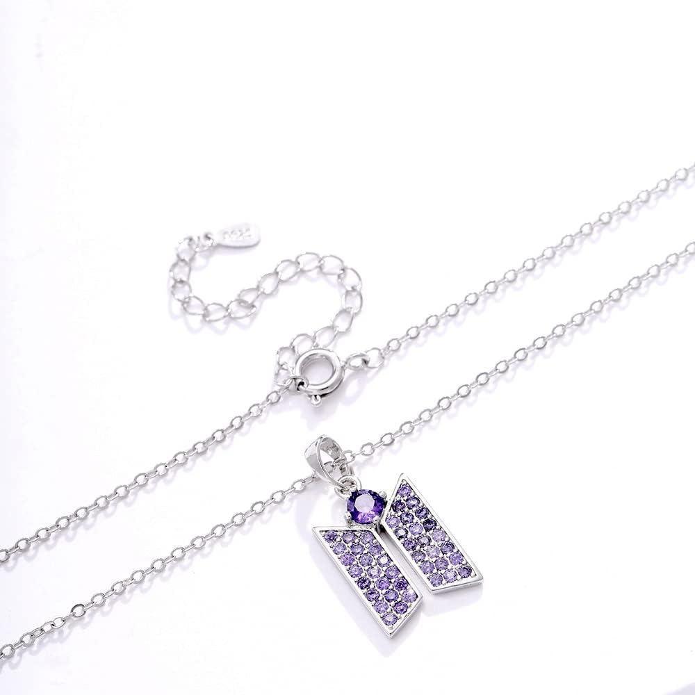 YANENG KPOP Necklace Pendant Bangtan Boys Merchandise Cubic Zirconia Jewelry for Army Fans Gift, Cubic Zirconia, Cubic Zirconia image number 3
