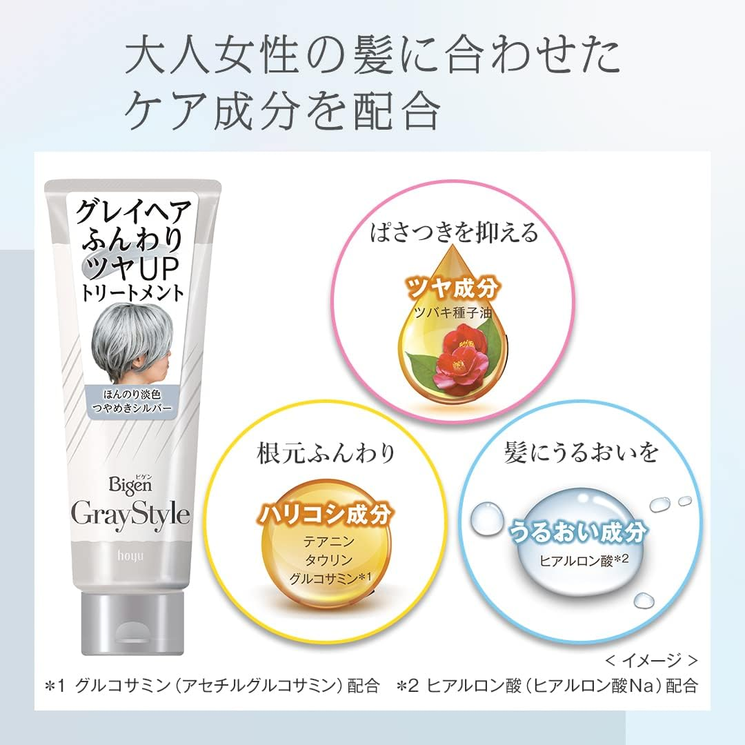 Bigen Graystyle Gray Care Treatment, Glossy Silver, 7.1 Oz (200 G) image number 3