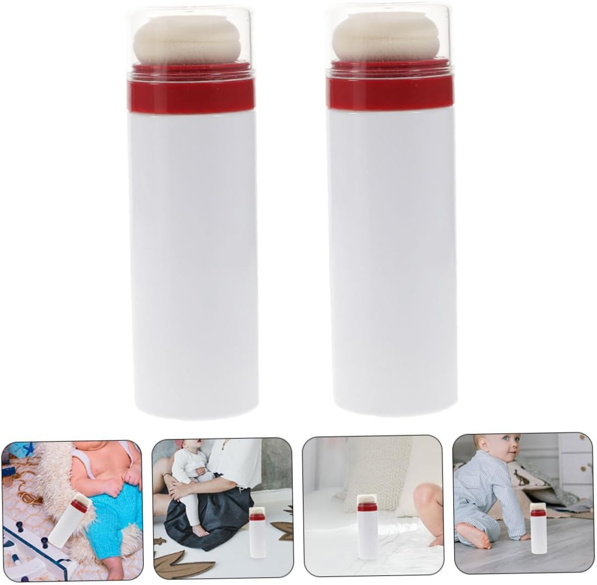 ARTSEWPLY Powder Dispenser Box 2Pcs Travel-Friendly Talcum Powder Case with Soft Puff for Convenient at Home and Outdoors Random Color image number 1