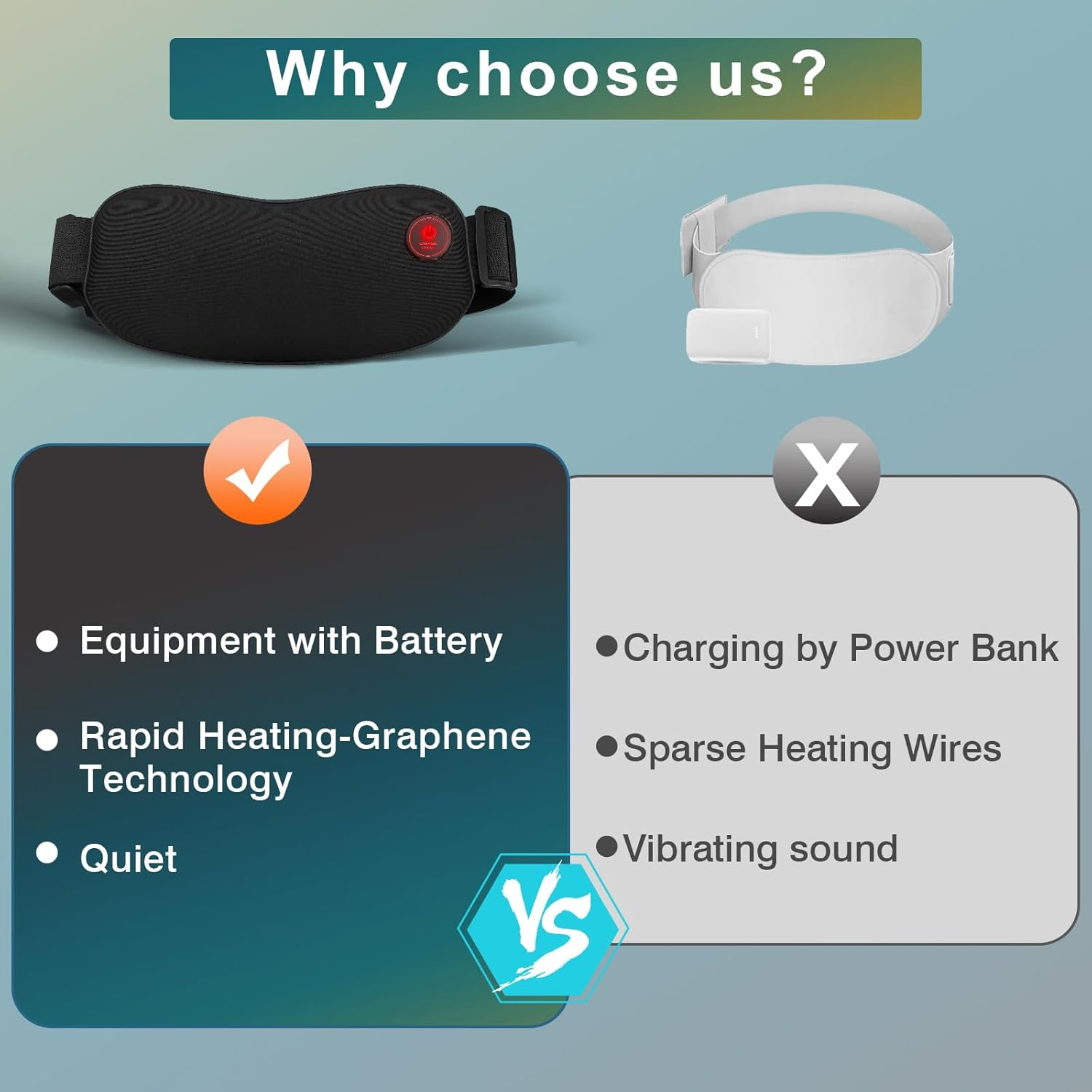 Portable Heating Pad Cordless Period Heating Pad for Cramps Menstrual Heat Pad Electric Rechargeable Battery Included 5000Mah for Long Time Use image number 2