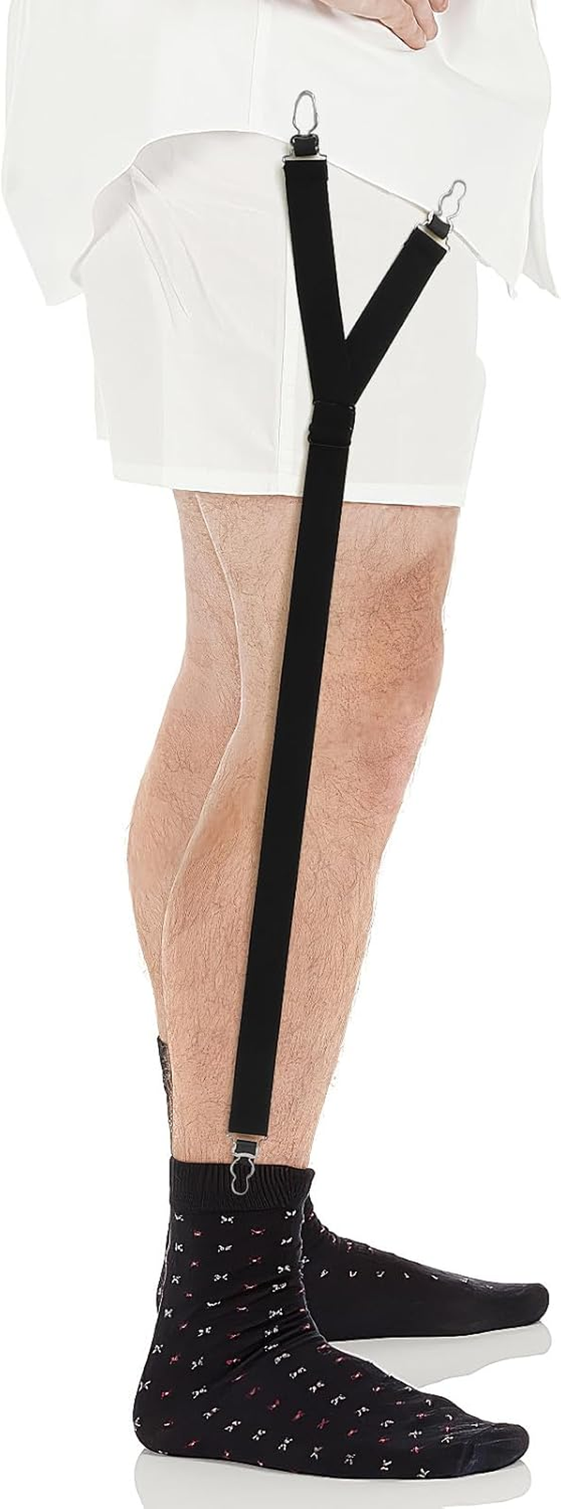 DECHOUS Shirt Stays, Adjustable Elastic Straps Men Shirt Stays Garter with Non-Slip Locking Clips Men Accessories Holder Straps for Men Women Military or Professional image number 6