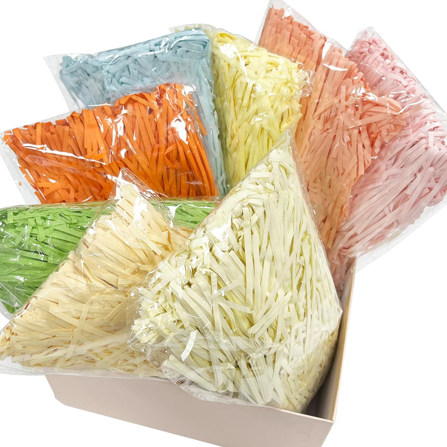 100G Shredded Tissue Paper, Raffia Paper Shreds for Gift Boxes Hamper Filling and Packging, Party Supplies Accessories (Champagne)