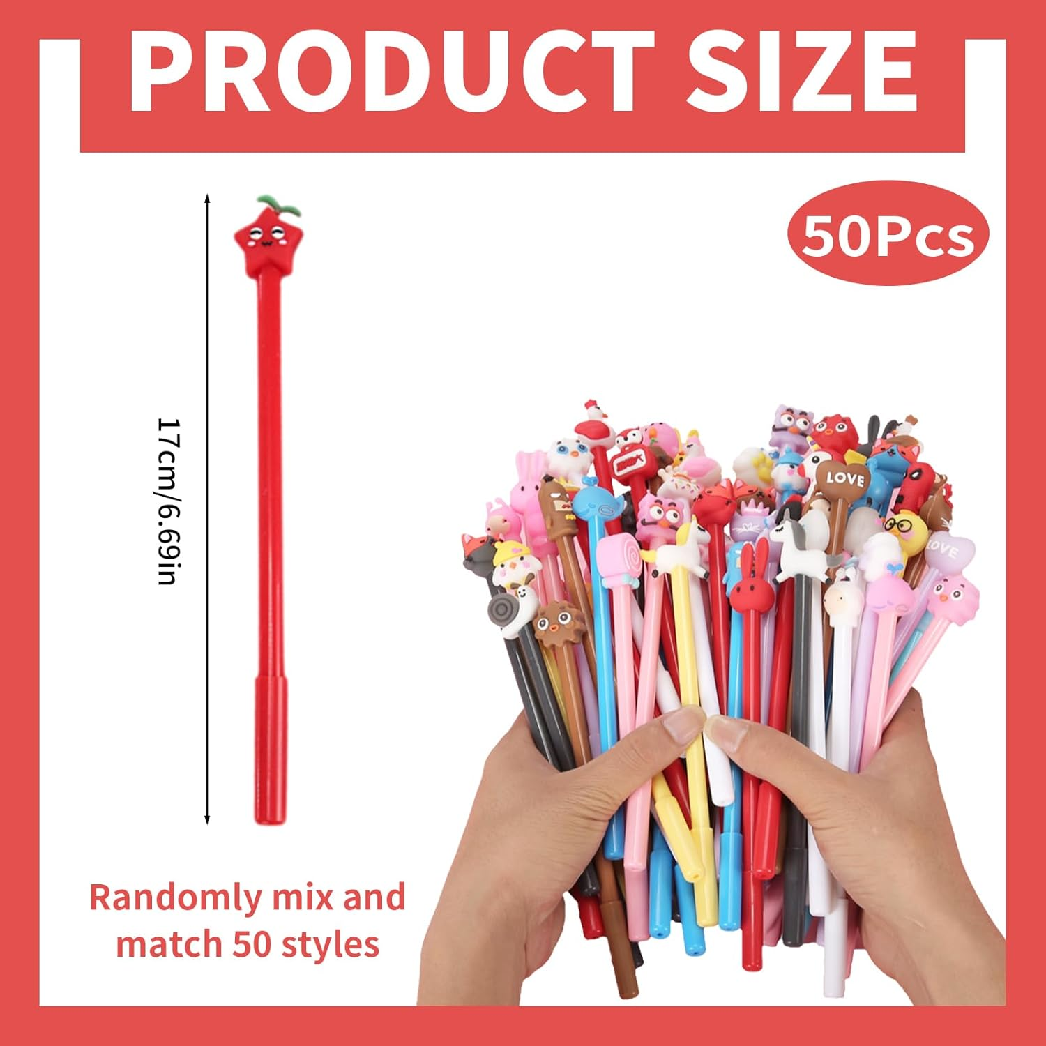 50 Pcs Motivational Pens Bulk - 0.5Mm Funny Animal & Inspirational Ballpoint Pens, Cute Cartoon Graduation Gifts for Students Teachers, Coworker Appreciation Thank You Gifts (Assorted Designs) image number 2