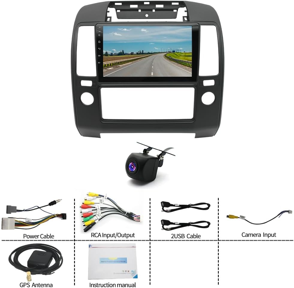 Car Stereo Compatible for Nissan Navara D40 2006-2012 Double DIN Car Stereo Radio 2+32G 9" Touch Screen Radio Wireless Carplay Android Auto Bluetooth Wifi FM GPS AHD Camera image number 1
