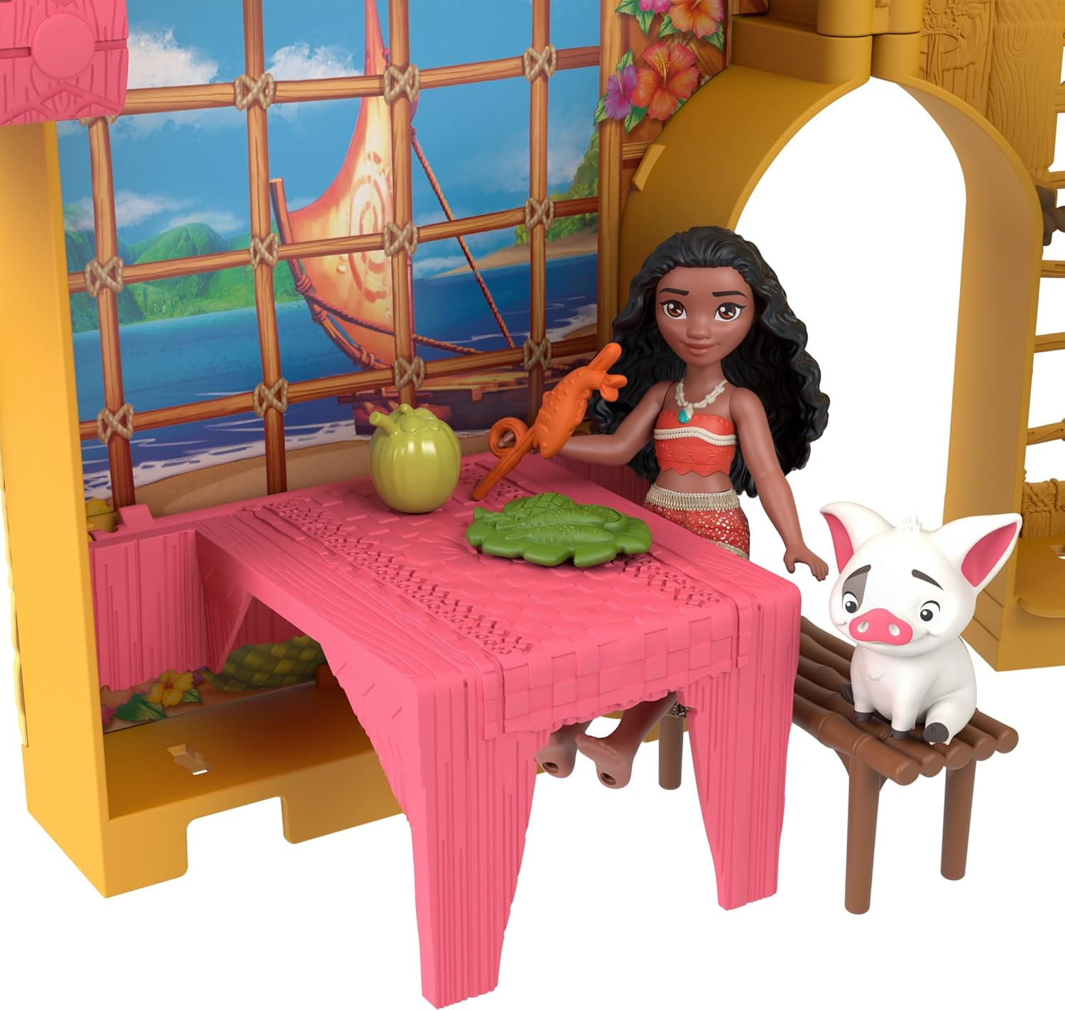 Mattel Disney Princess Toys, Moana Storytime Stackers Doll House with Moana Small Doll, 1 Animal Friend & 9 Accessories, Inspired by Disney Movie image number 3