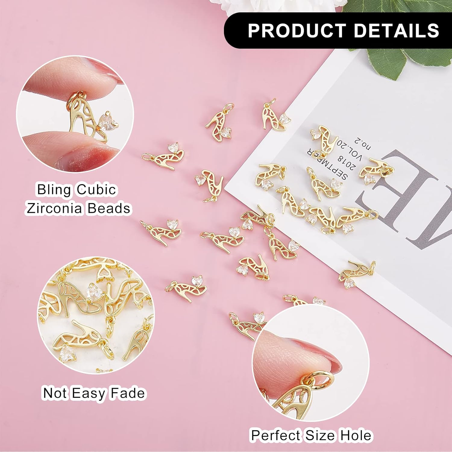 Brass Animal Mix Charms - Shamrock Pendants 50 Pieces image number 3