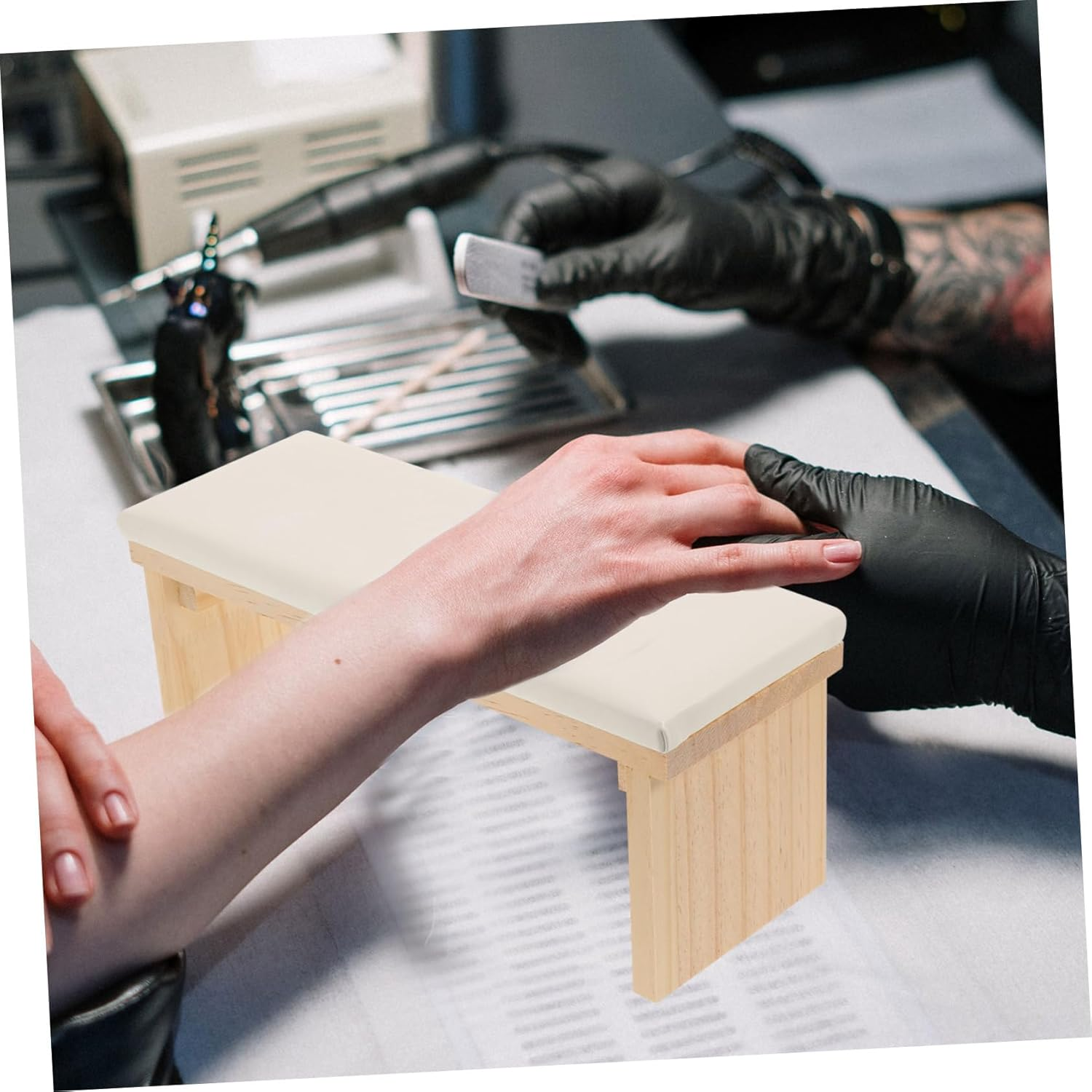 ELAYARD Nail Arm Rest Manicure Hand Cushion Stylish PU Surface Easy to Clean for Nail and Enthusiasts Essential Accessory for Manicure Table