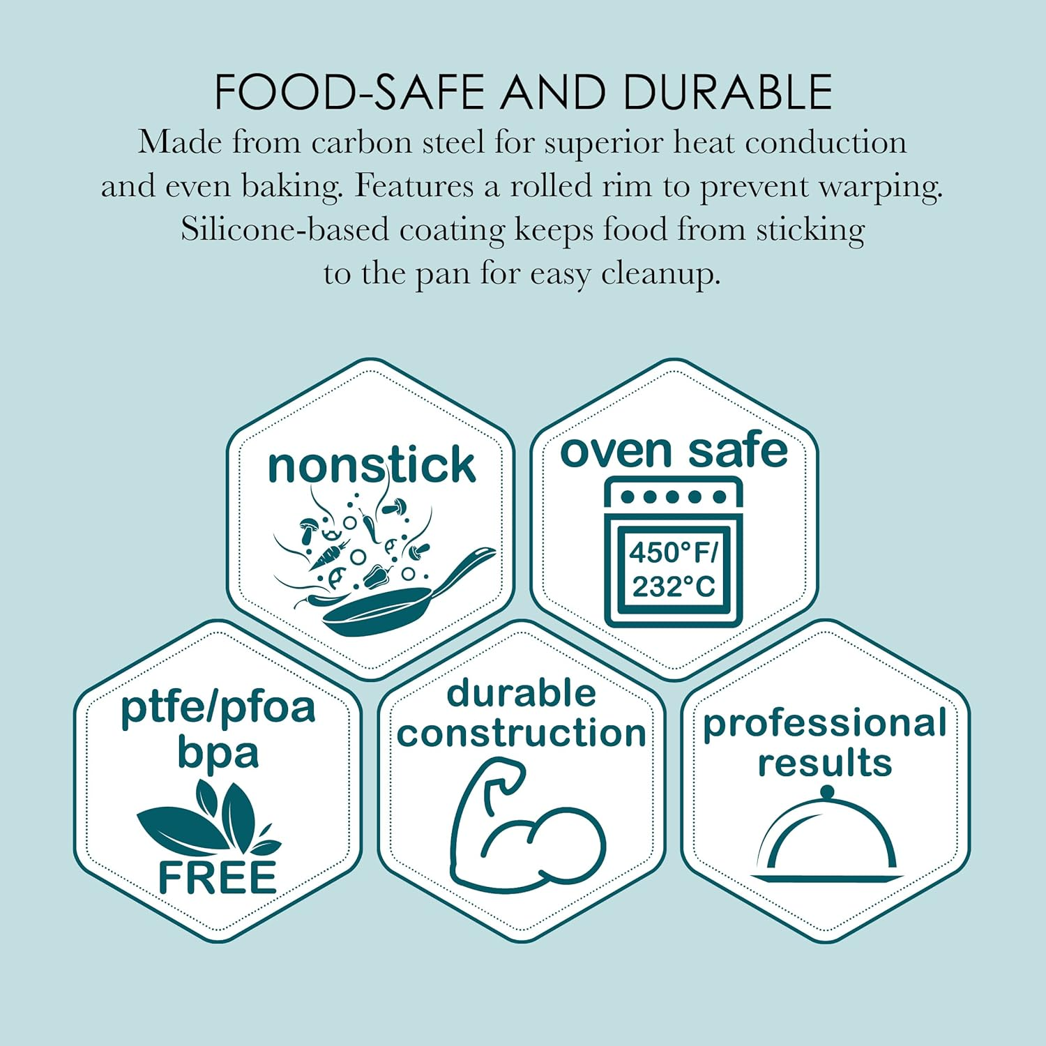 Chicago Metallic Professional Non-Stick 8-Piece Bakeware Set, Silver image number 5