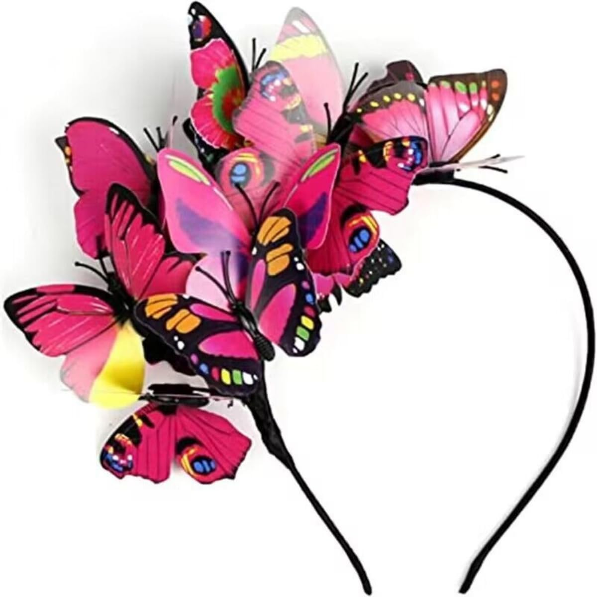 Costume Bay Butterfly Headband Headpiece Hair Accessory Hairband Cute Headwear Ornament Colorful Band Whimsical Hair Jewelry Motif Trendy Nature-Inspired Christmas (Purple, ONE)