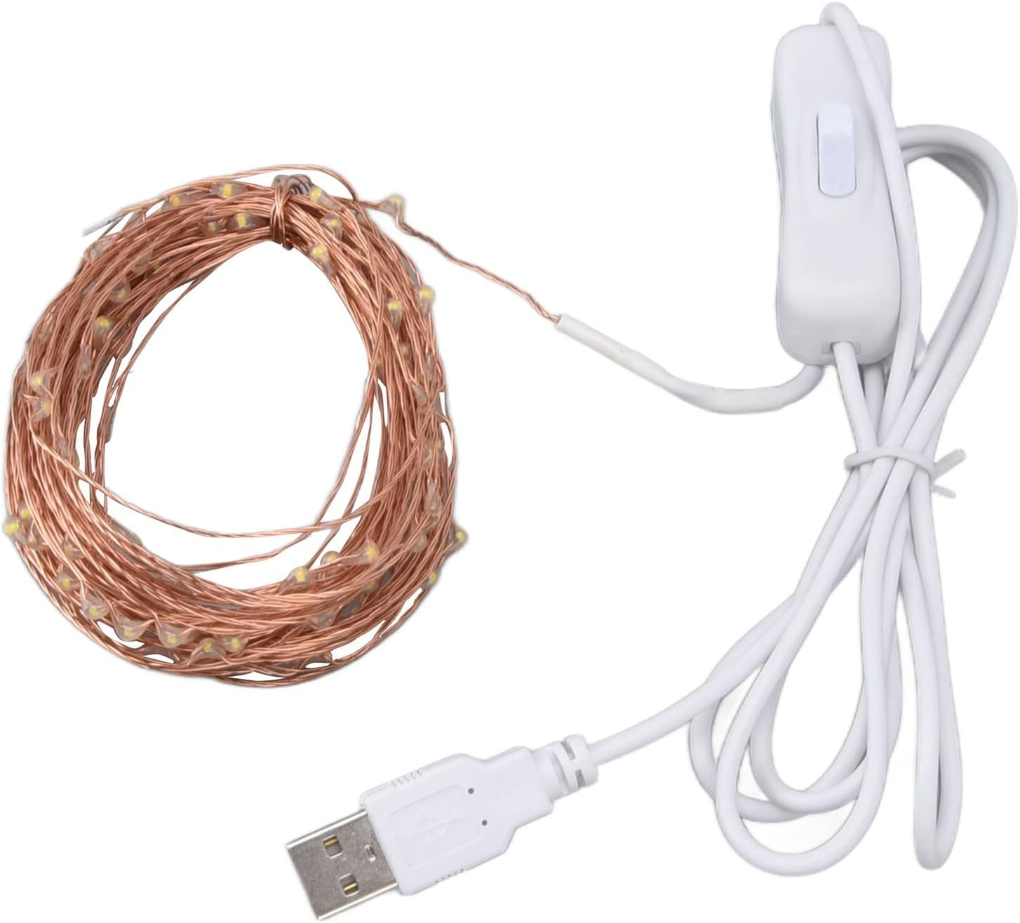 USB Copper Wire String Lights, 100 Leds 10M/32.8Ft DIY Safe USB Fairy String Lights for Outdoor