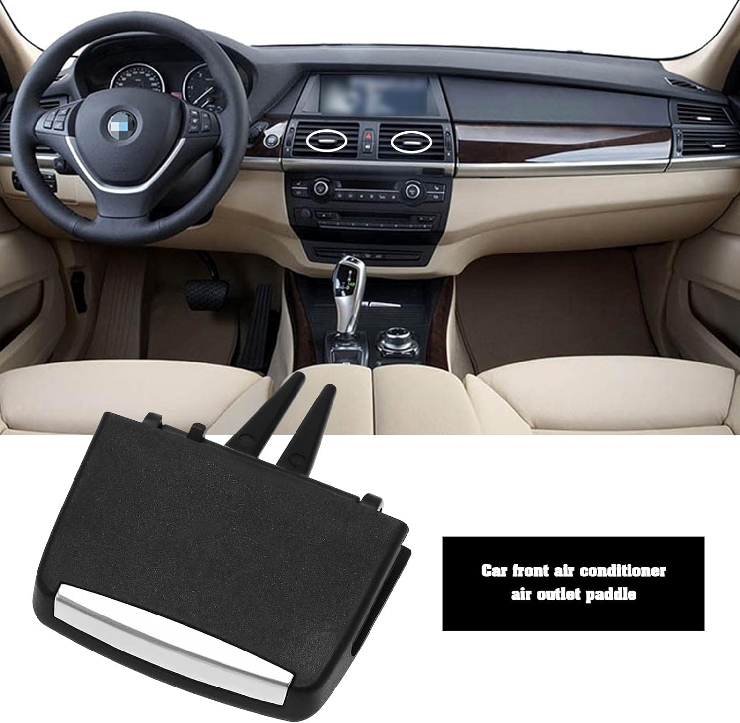 Emsea Car Air Vent Clip Tab Compatible with X5 E70 X6 E71 Automotive Front Row Air Conditioning Air Grille Tab Air Vent Outlet Tab Vent Clip Black ABS image number 3