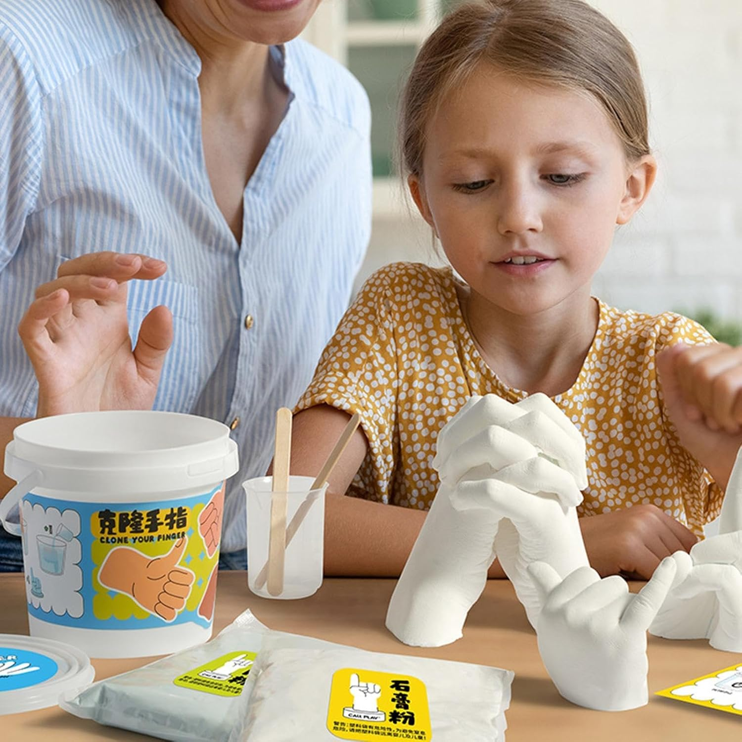 Plaster Hand Mold Casting Kit,Homemade Keepsake Sculpture for Kids - Plaster Mold, Creative Craft Hand Mold, Unique Hand Statue, Hand Casting Mold for Kids image number 2