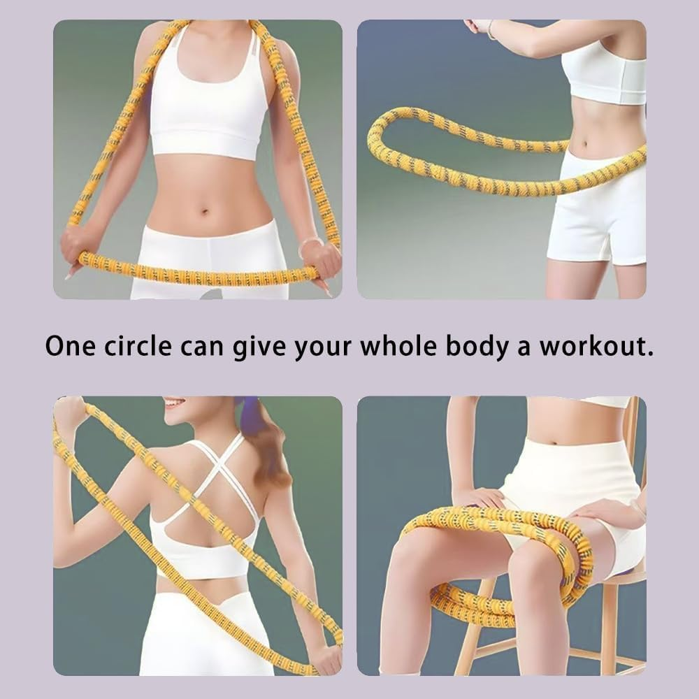 Hula Hoop,Hula Hoops for Adults Weight Loss.Hula Hoops for Adults, Weighted Hula Hoops for Women .Spring Weighted Design Burns Fat, Shapes Waist, Back-Friendly Workout with Safety Rope image number 3