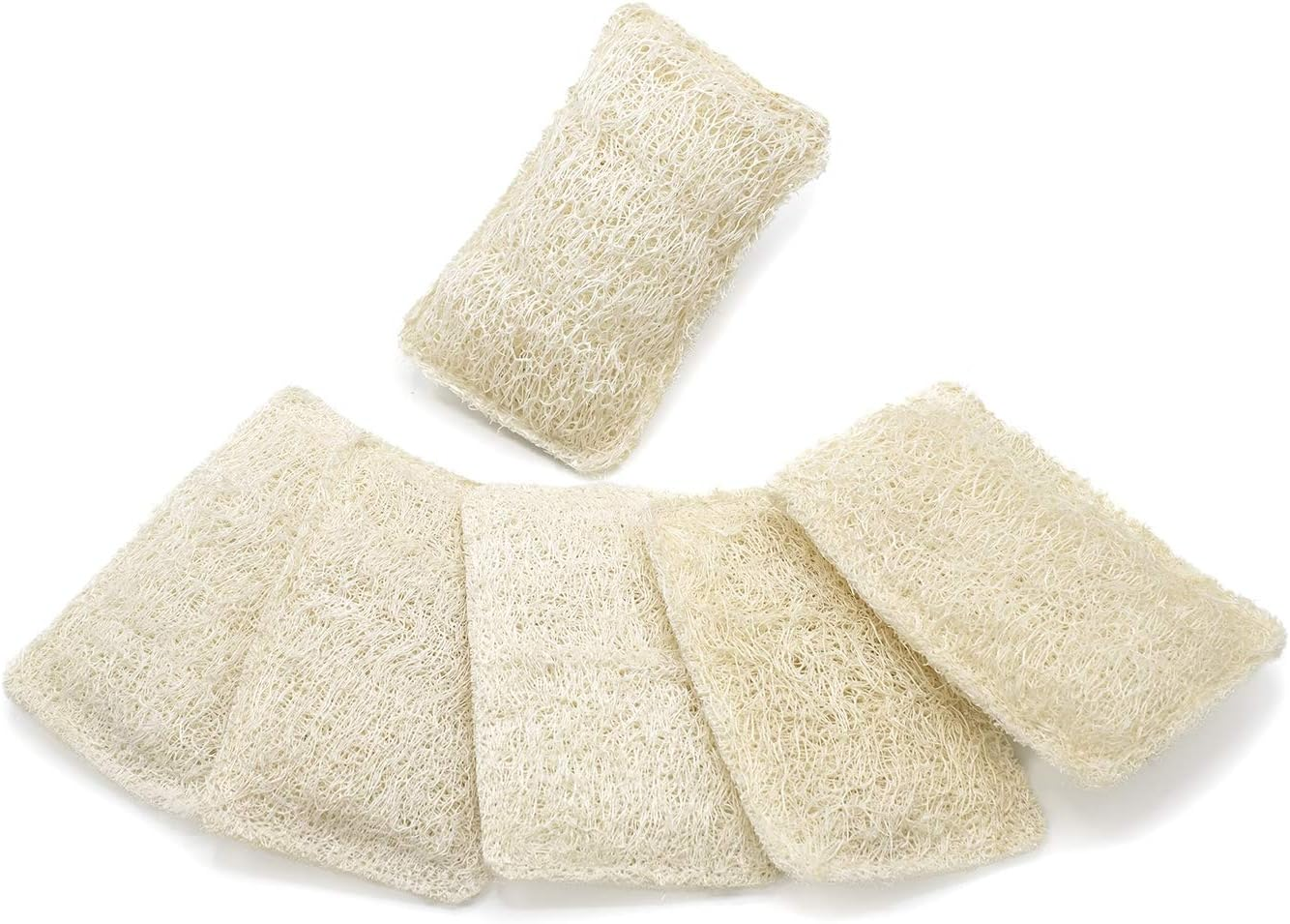 FAAY Eco Friendly Sponges for Dishes, Multi-Purpose Non-Scratch Loofah Scrubber for Cookware, Kitchen, Bathtub and Body, Handmade Unbleached Luffa Fiber, Natural, Biodegradable, Compostable & No Smell