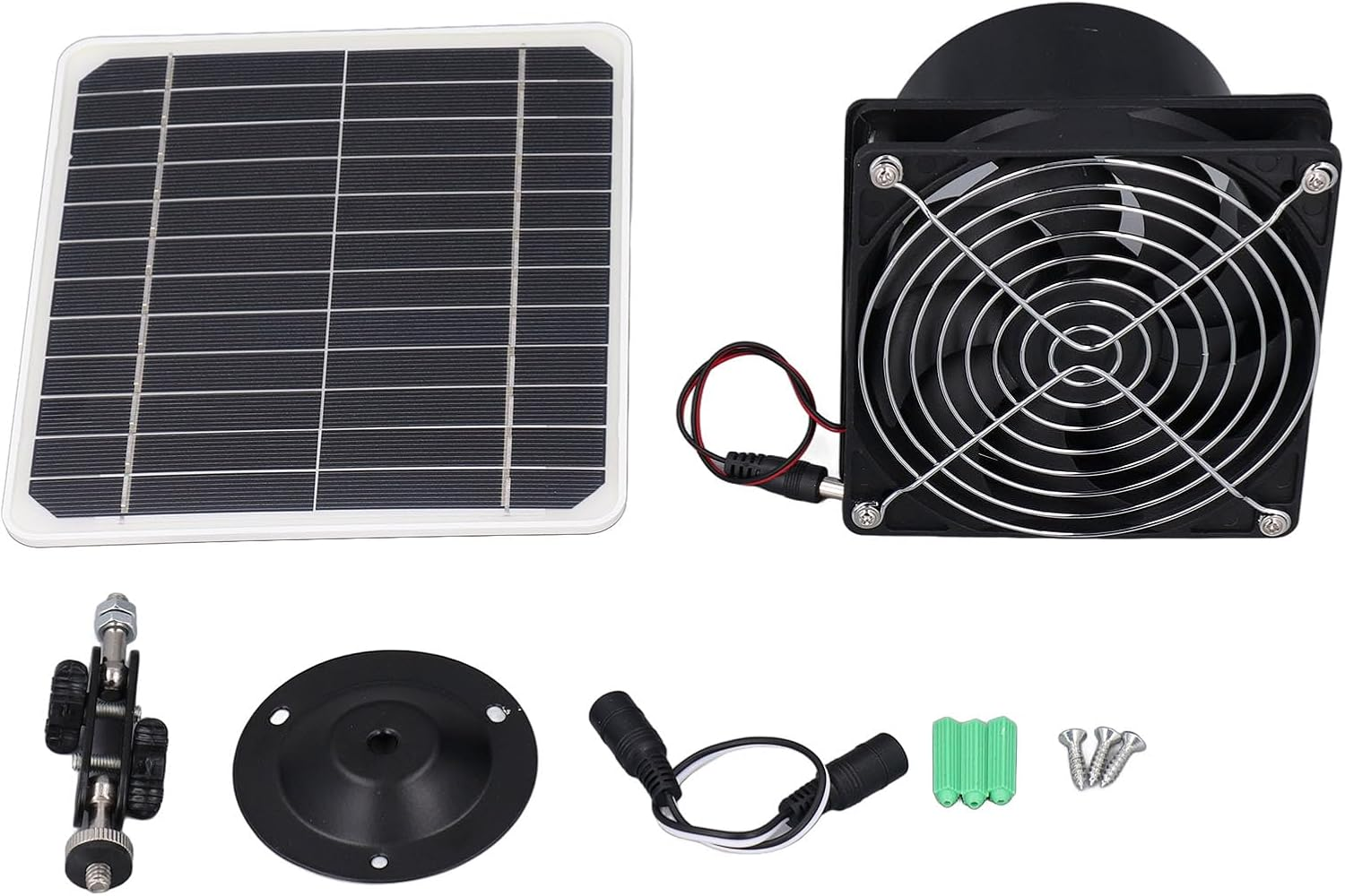 Solar Powered Exhaust Fan, 12V 50W Solar Panel with 6.5 Inch Ventilation Fan Kit, Powerful Ventilation Solar Powered Fan Vent Fan for Chicken Coops, Greenhouses, Sheds, Pet House image number 2